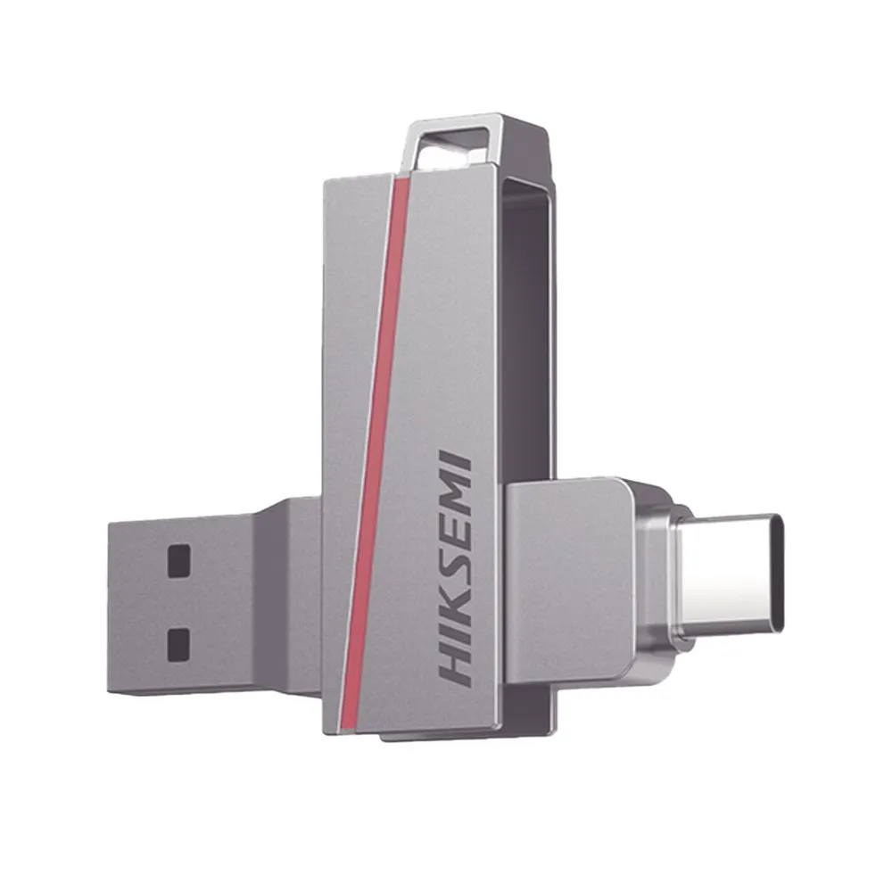 Hikvision Pen Disk Usb Flash Usb 3.2 64Gb E307 Dual Slim Metal Case Silver - immagine 1