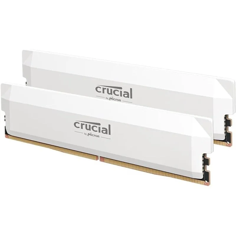 Crucial Pro OC DDR5 6000MHz 32GB 2x16GB CL36 Intel XMP 3.0 e AMD EXPO Bianco - immagine 1