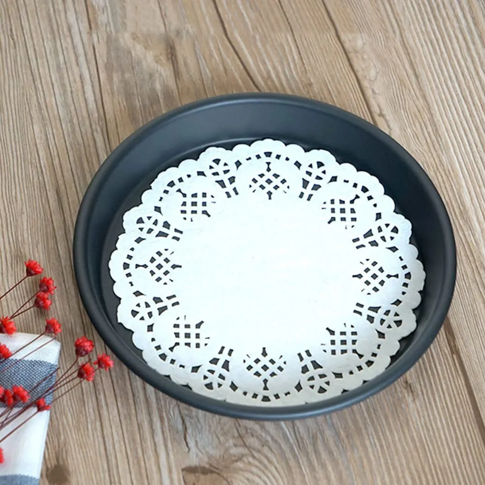 Fenhua 100 Dischetti Rotondi Bianchi per Decorare Torte, Centrini di Carta Pizzo per Piatti, Cupcake, Torte, Biscotti, Tovagliette (Confezione da 100-4/5,5/8,5 Pollici) - immagine 2