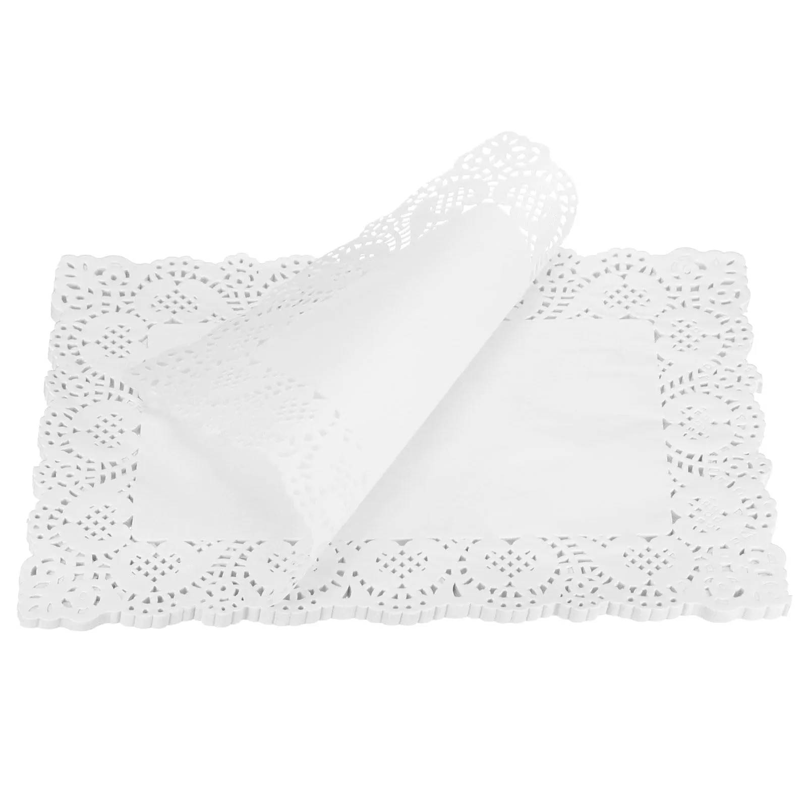 QUARKZMAN Centrini Di Carta Pizzo Bianco 12" X16" Rettangolari 100Pz - immagine 3