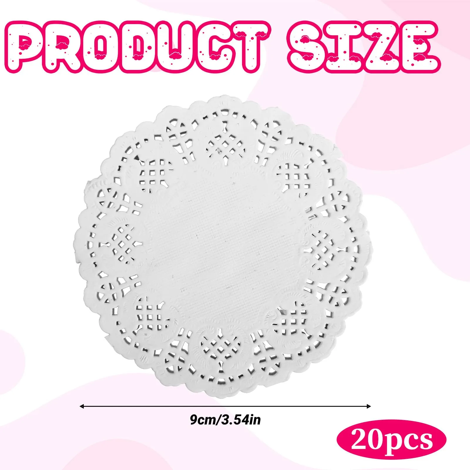 FdcLixuvol 200 pezzi di carta in pizzo per torte, 9 cm, per torte, rotonde, da cucina, per compleanni, matrimoni, feste, torte, pizze, piatti di carta, colore bianco - immagine 3