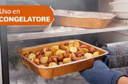 Generico 10 o 20 vaschette in alluminio RAMATO E LACCATO varie misure VASCHETTE LACCATE RAMATE BORDO G (20pz 24x18 cm 4 porzioni R30) - immagine 4