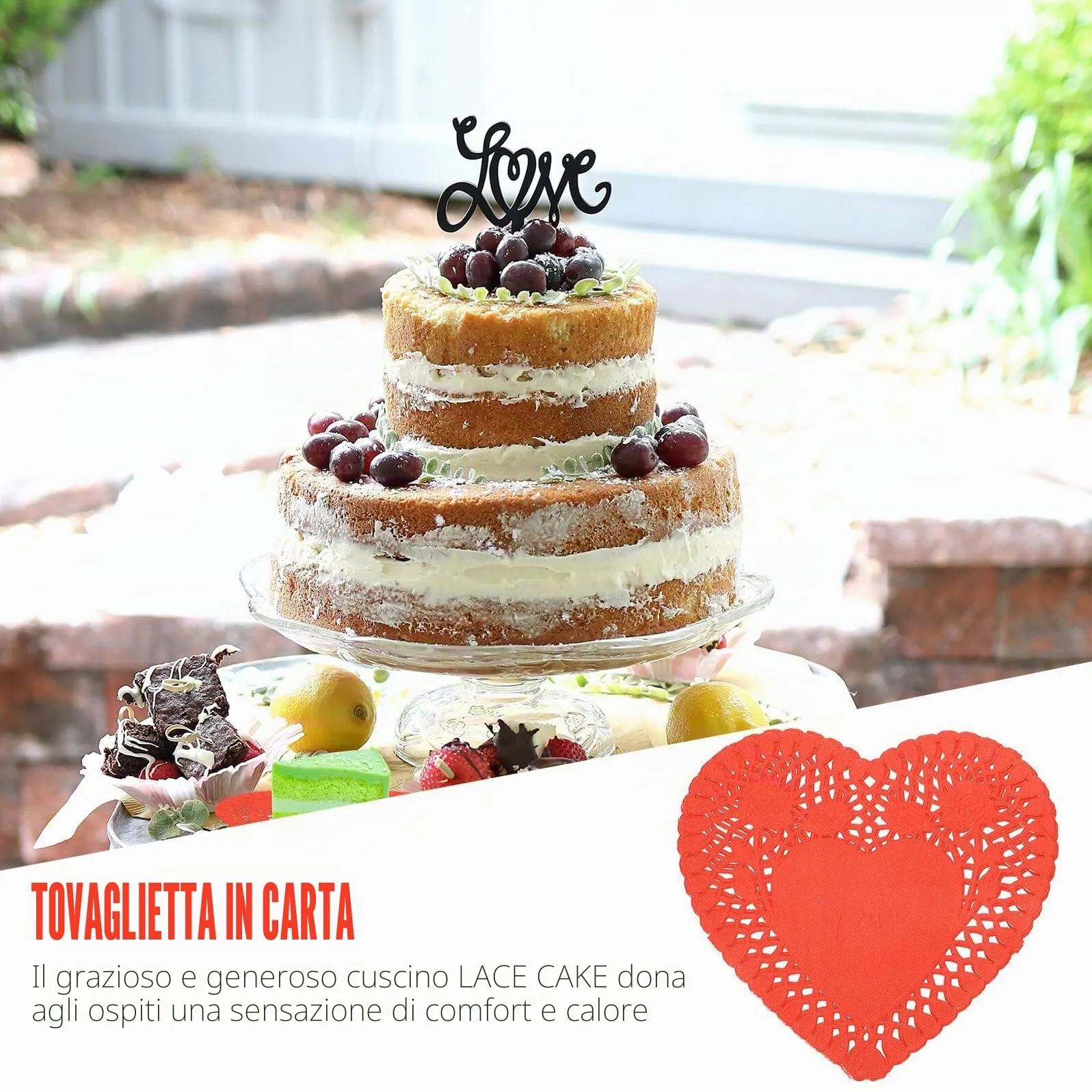 BESPORTBLE 100 Fogli Centrini in Pizzo a Forma di Cuore Rosso Mini Centrini di Carta per Torte e Dessert Decorazioni per Matrimoni e Feste Romantiche Sottobicchieri Monouso per Eventi e - immagine 4