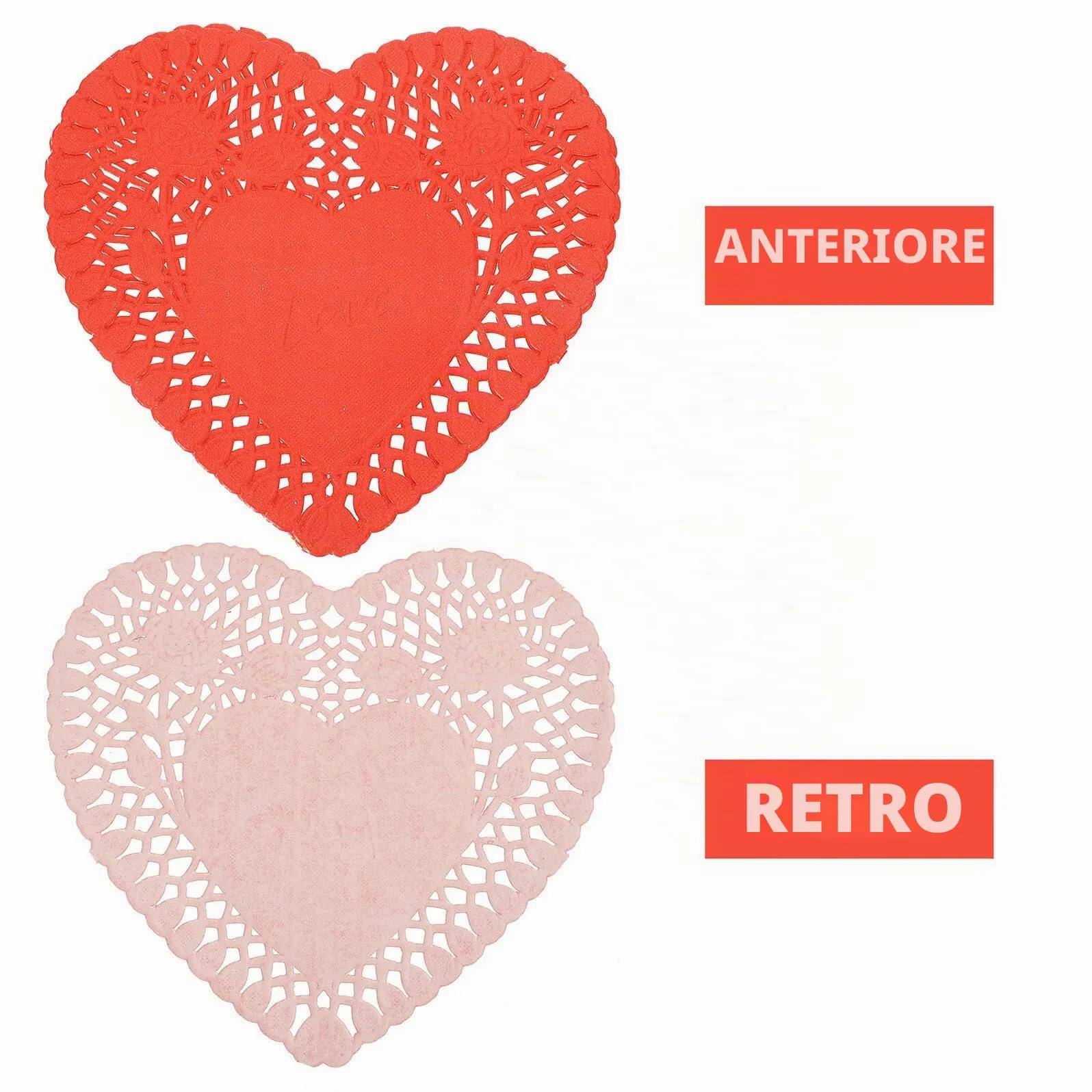 BESPORTBLE 100 Fogli Centrini in Pizzo a Forma di Cuore Rosso Mini Centrini di Carta per Torte e Dessert Decorazioni per Matrimoni e Feste Romantiche Sottobicchieri Monouso per Eventi e - immagine 9