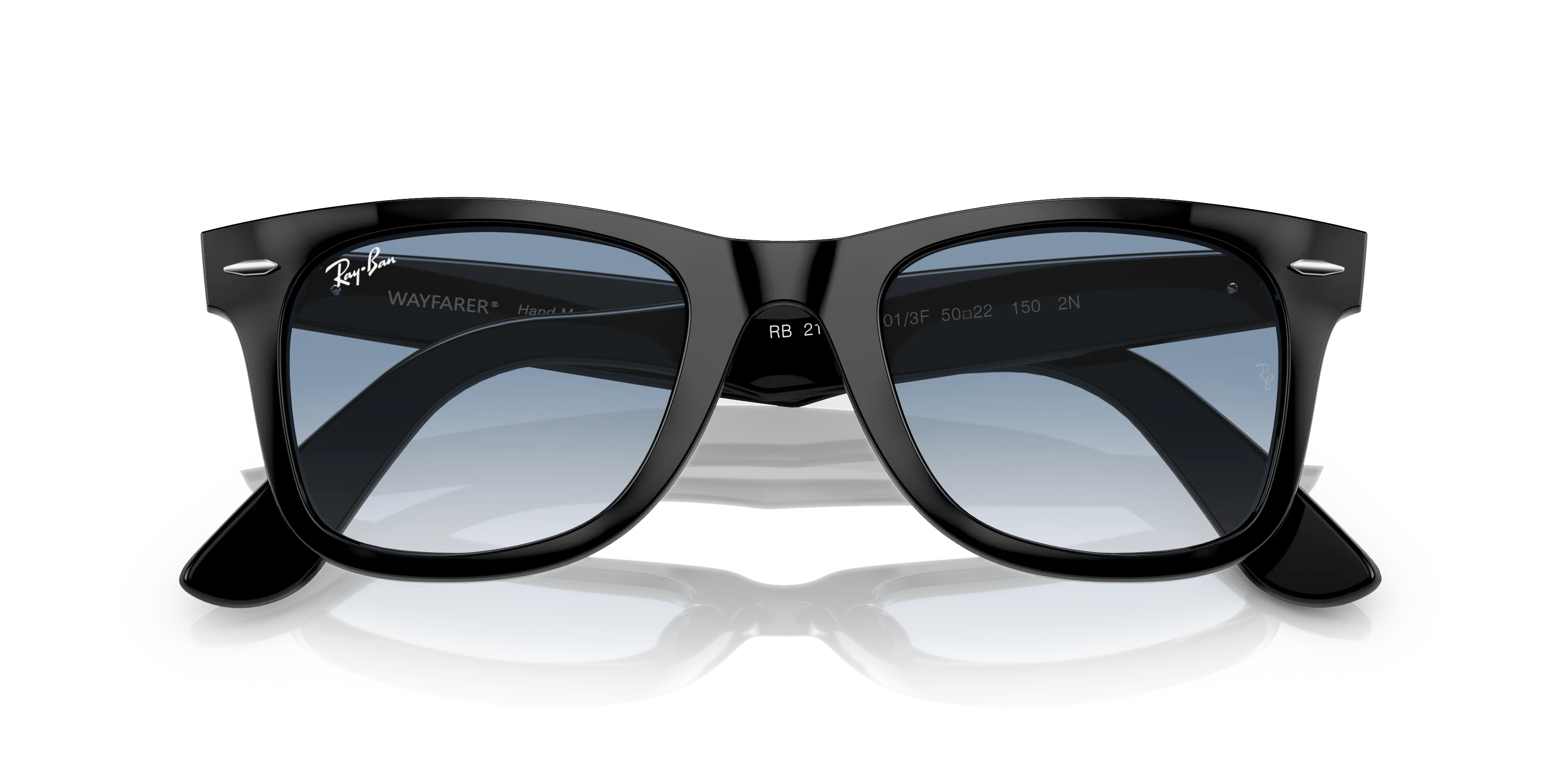 Ray - Ban RB2140F WAYFARER 901/3F Occhiali da sole Acetato Nero Blu Squadrata Normale - immagine 2