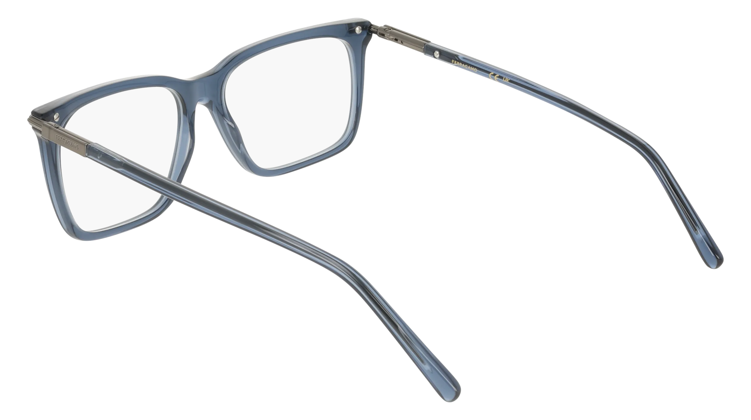 Ferragamo SF3037 432 Montature da vista Acetato Blu Squadrata Normale - immagine 4