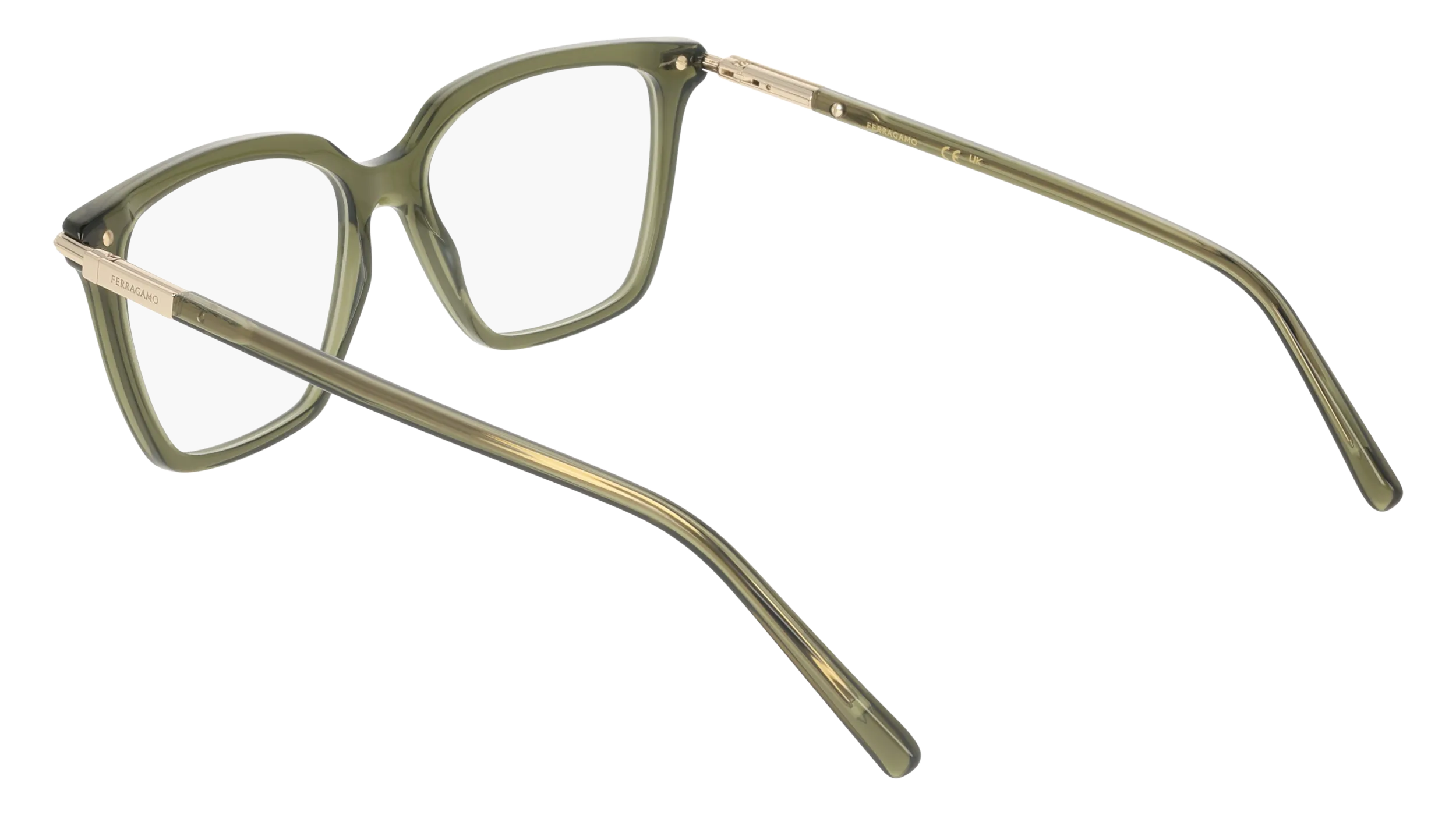 Ferragamo SF3038 317 Montature da vista Acetato Verde Squadrata Normale - immagine 4