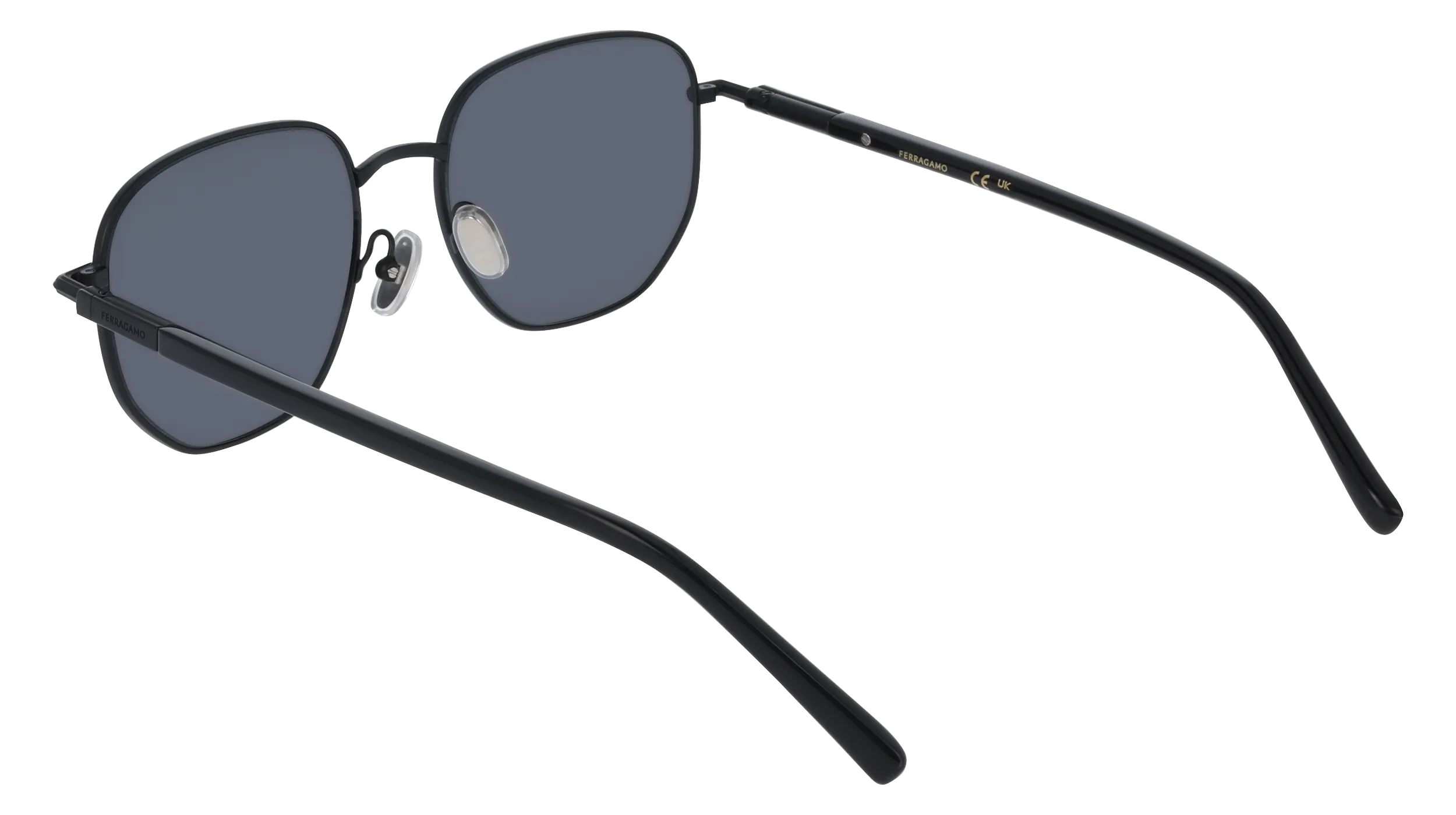 Ferragamo SF328S 002 Occhiali da sole Metallo Nero Grigio Squadrata Normale - immagine 4