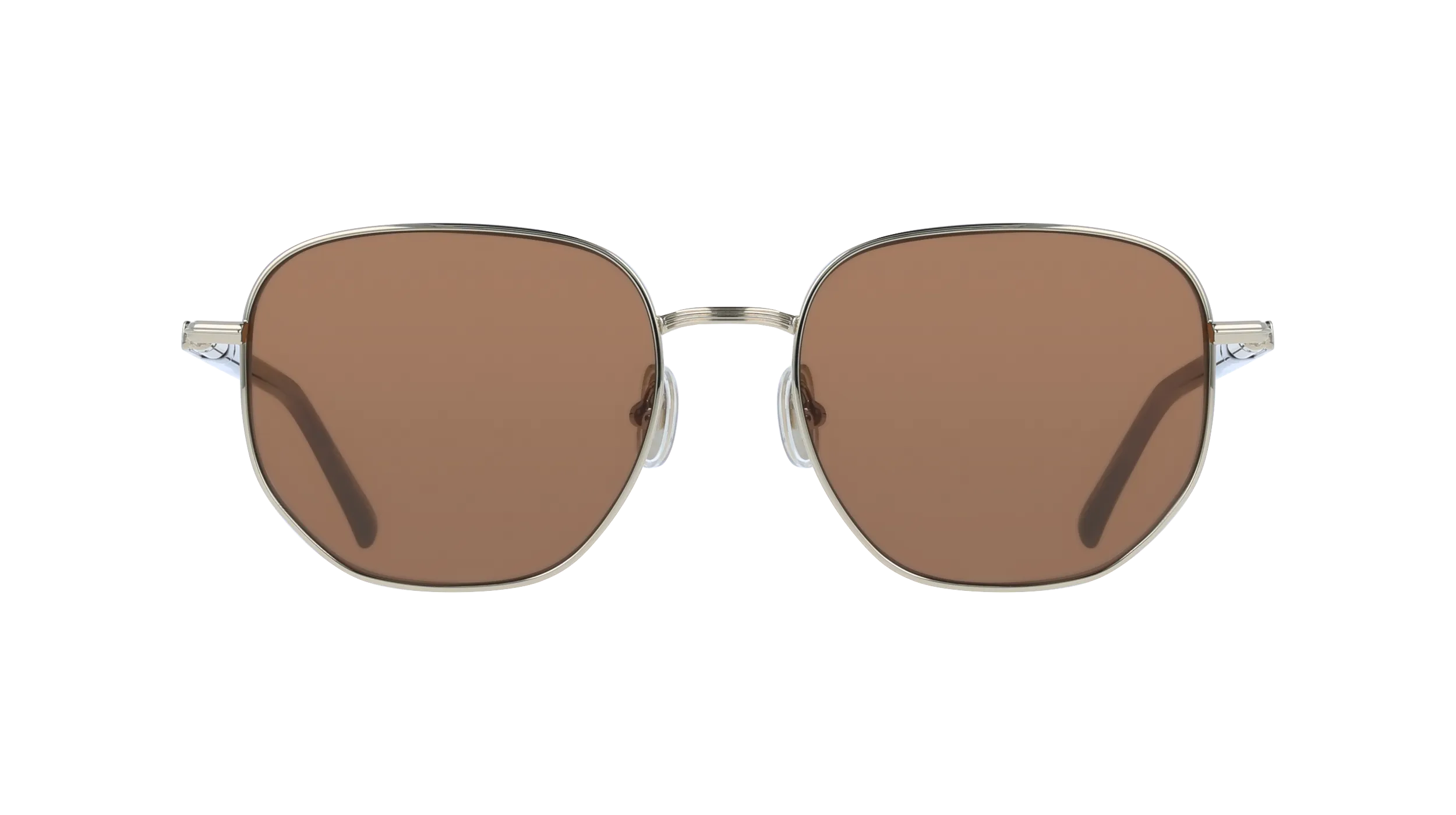 Ferragamo SF328S 745 Occhiali da sole Metallo Oro Marrone Squadrata Normale - immagine 2