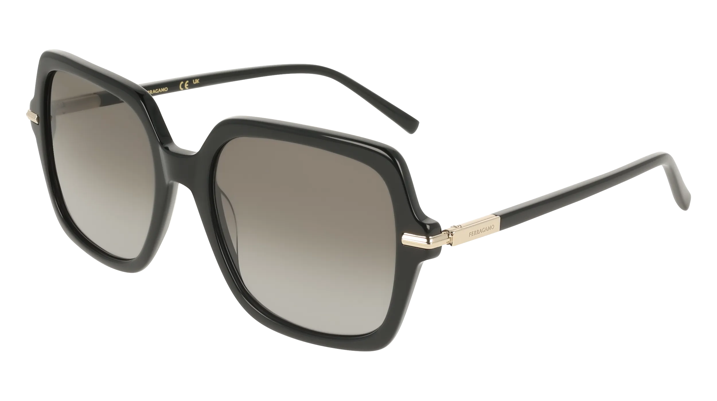 Ferragamo SF2076S 001 Occhiali da sole Acetato Nero Squadrata Normale - immagine 1