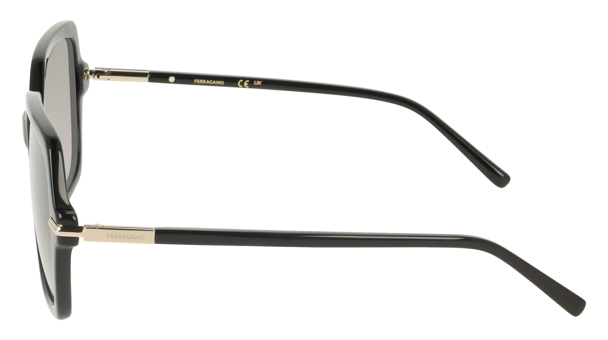 Ferragamo SF2076S 001 Occhiali da sole Acetato Nero Squadrata Normale - immagine 3