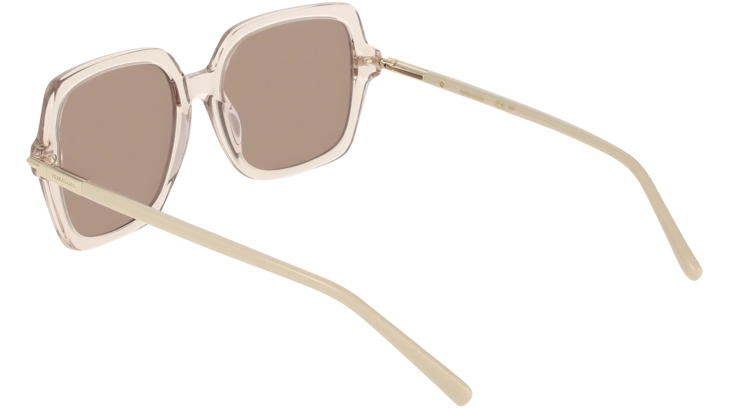 Ferragamo SF2076S 278 Occhiali da sole Acetato Beige Marrone Squadrata Normale - immagine 4