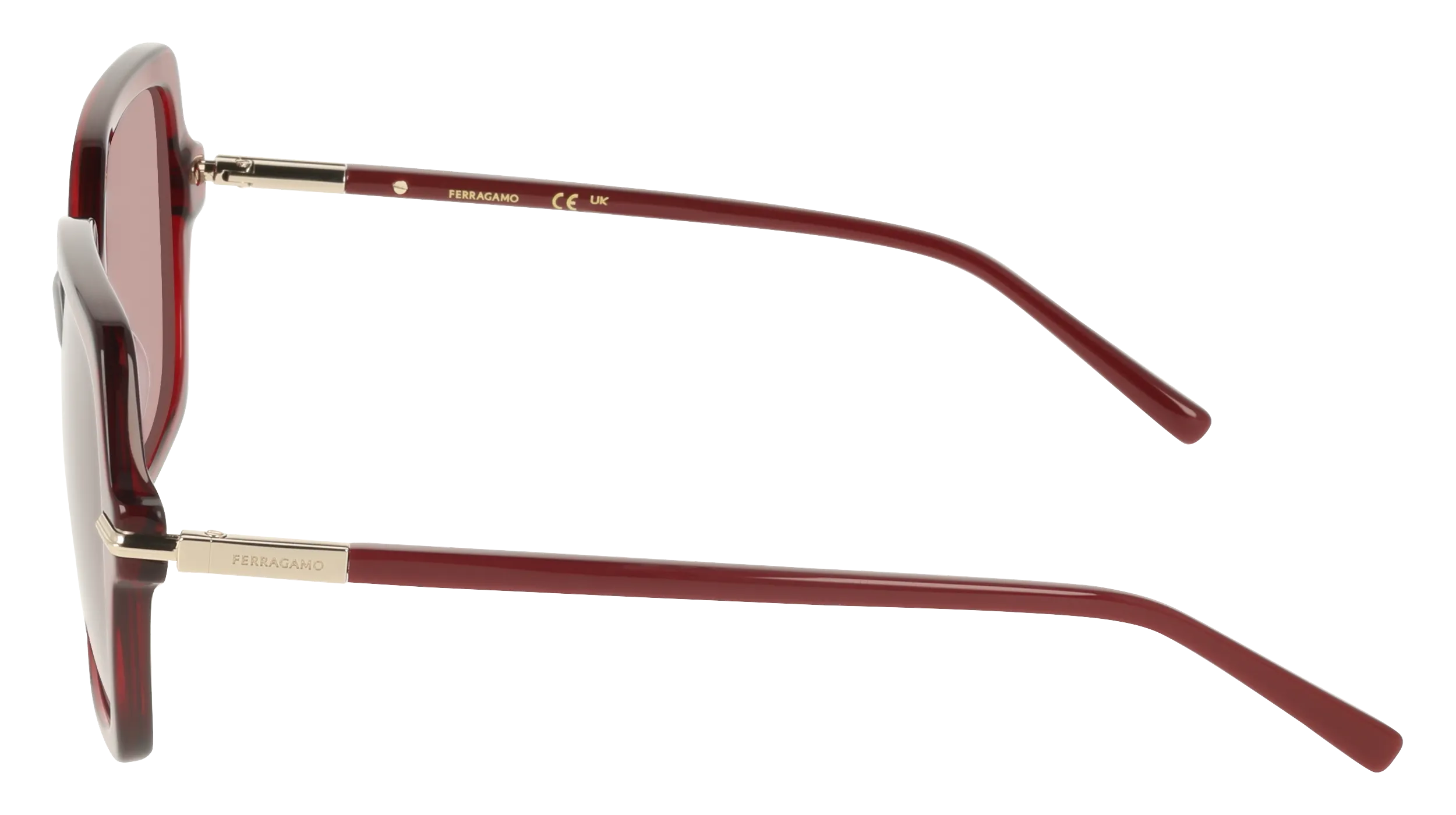 Ferragamo SF2076S 616 Occhiali da sole Acetato Rosso Viola Squadrata Normale - immagine 3