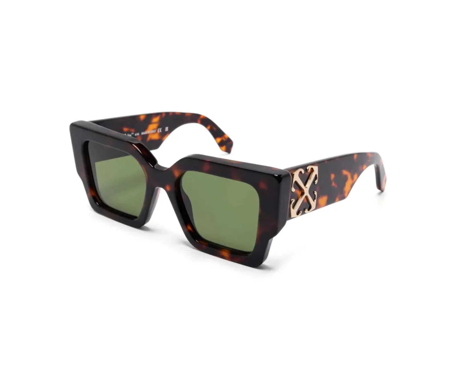 Off-White Unisex OERI128 Catalina 6055 havana green Occhiali da sole Acetato Havana Verde Squadrata Normale - immagine 1