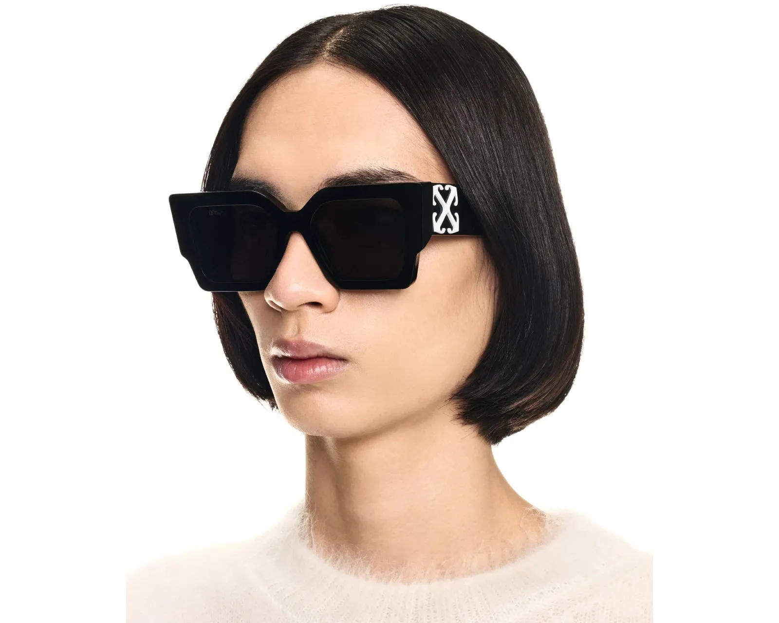 Off-White Unisex OERI128 Catalina 1007 black dark grey Occhiali da sole Acetato Nero Grigio Squadrata Normale - immagine 4