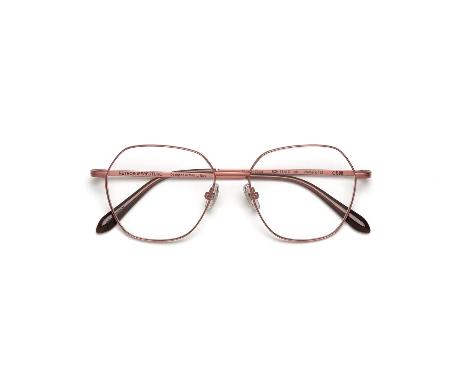Retrosuperfuture BZN NUMERO 138 DARK BROWN Montature da vista Metallo Marrone Geometrica - immagine 2