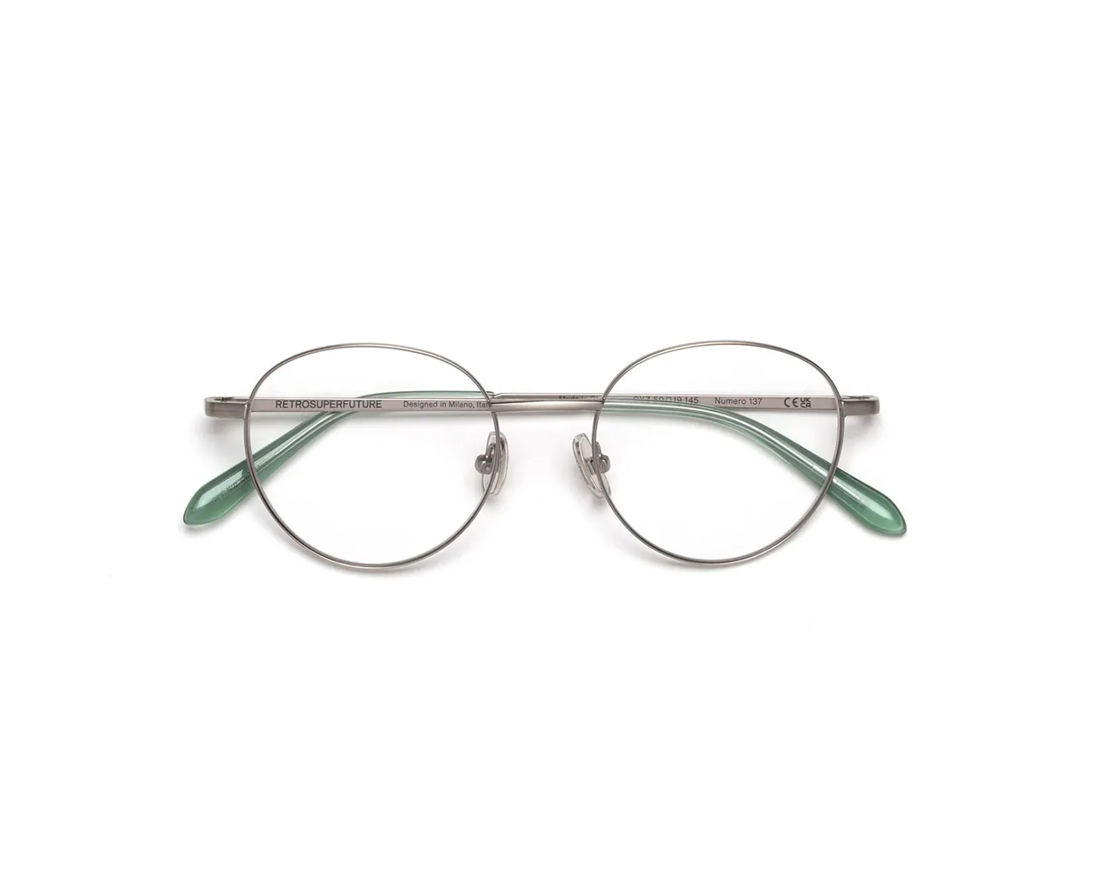 Retrosuperfuture CXZ NUMERO 137 SALVIA Montature da vista Metallo Argento Rotonda - immagine 1