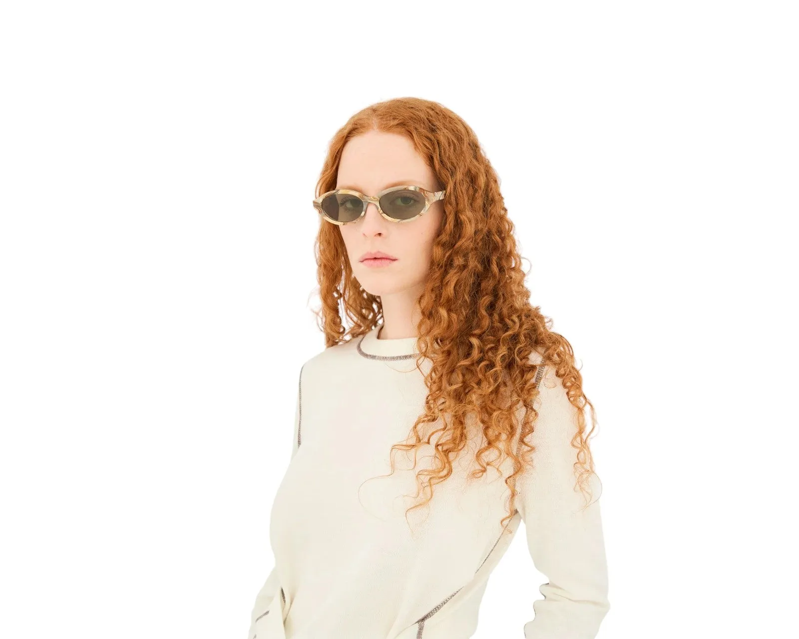 Retrosuperfuture WTC PAROLA BOOGIE Occhiali da sole Acetato Beige Verde Geometrica Normale - immagine 4