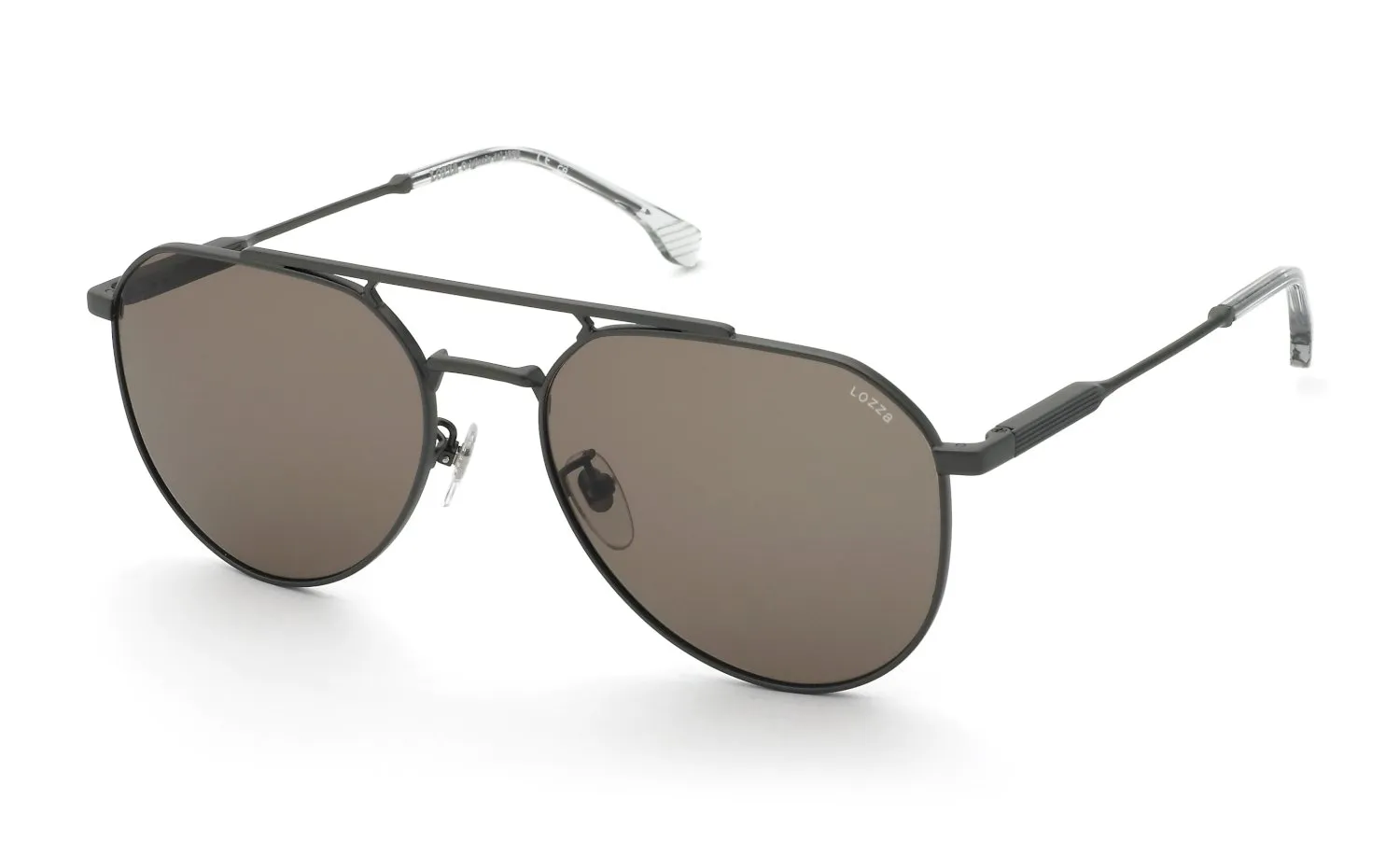 Lozza SL2435 627 Occhiali da sole Metallo Grigio Marrone Pilot Normale - immagine 1