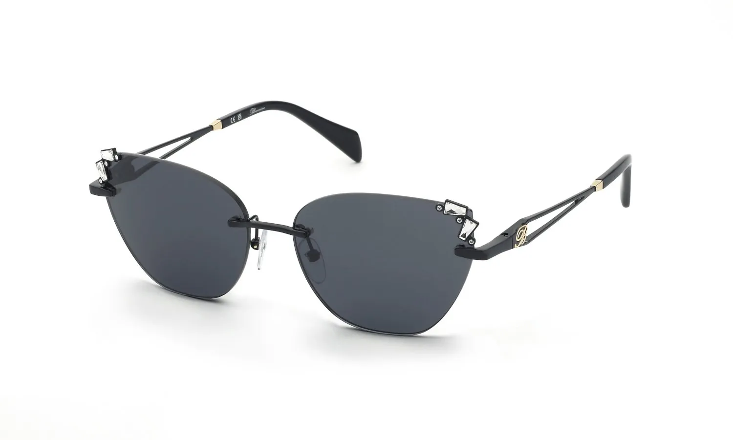Blumarine SBM230S 530 Occhiali da sole Metallo Nero Fumo Farfalla Normale - immagine 1