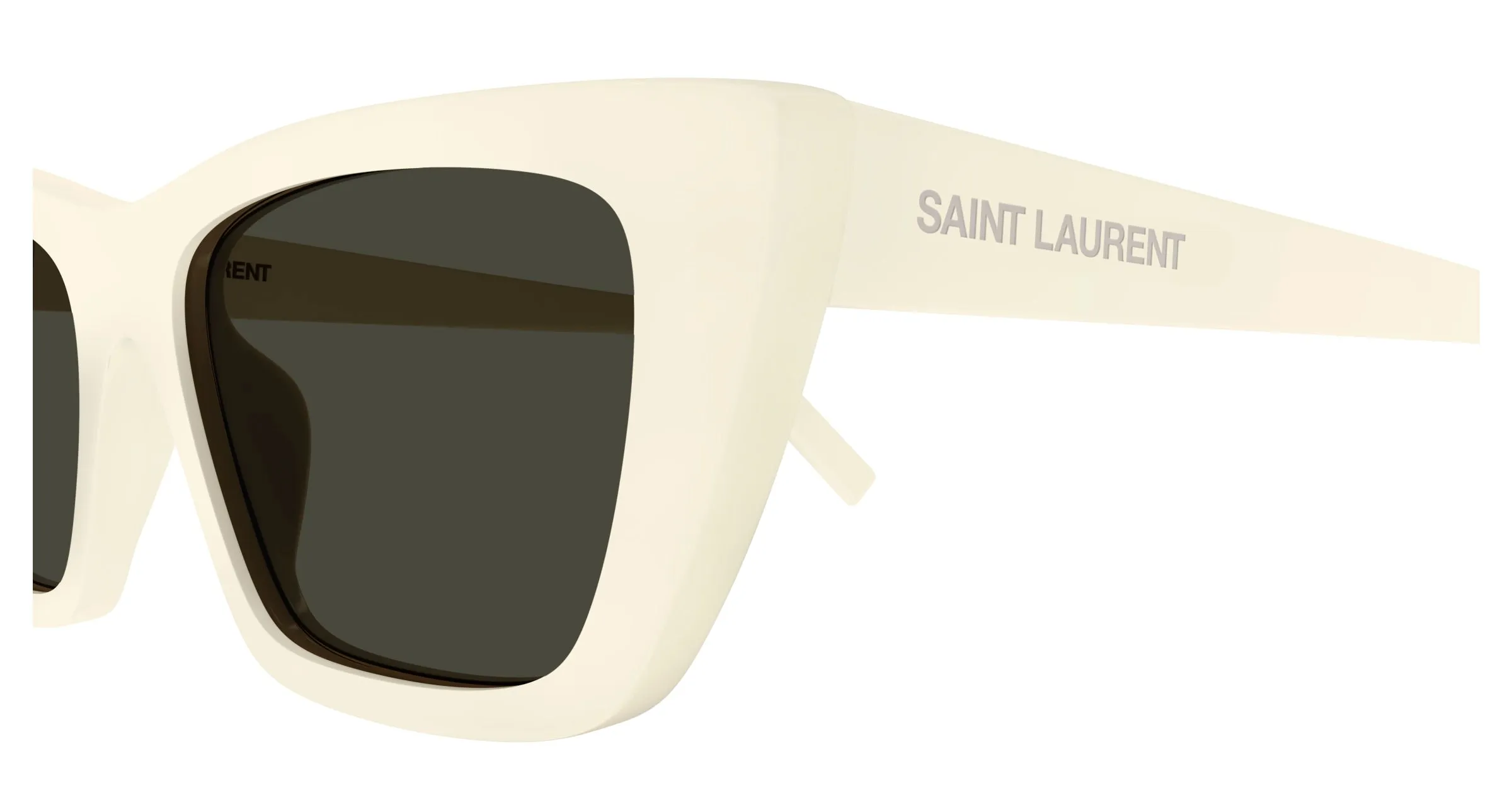 SAINT LAURENT SL 276 MICA 056 Occhiali da sole Acetato Avorio Grigio Cat Eye - immagine 3