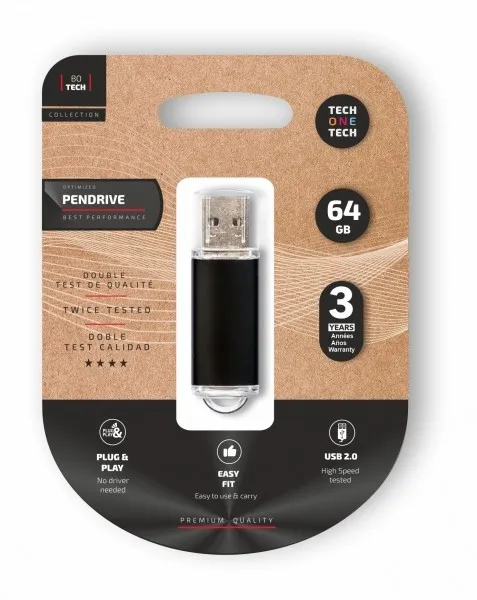 TechOneTech Basic USB 2.0 Memoria 64GB (Pendrive) - immagine 1