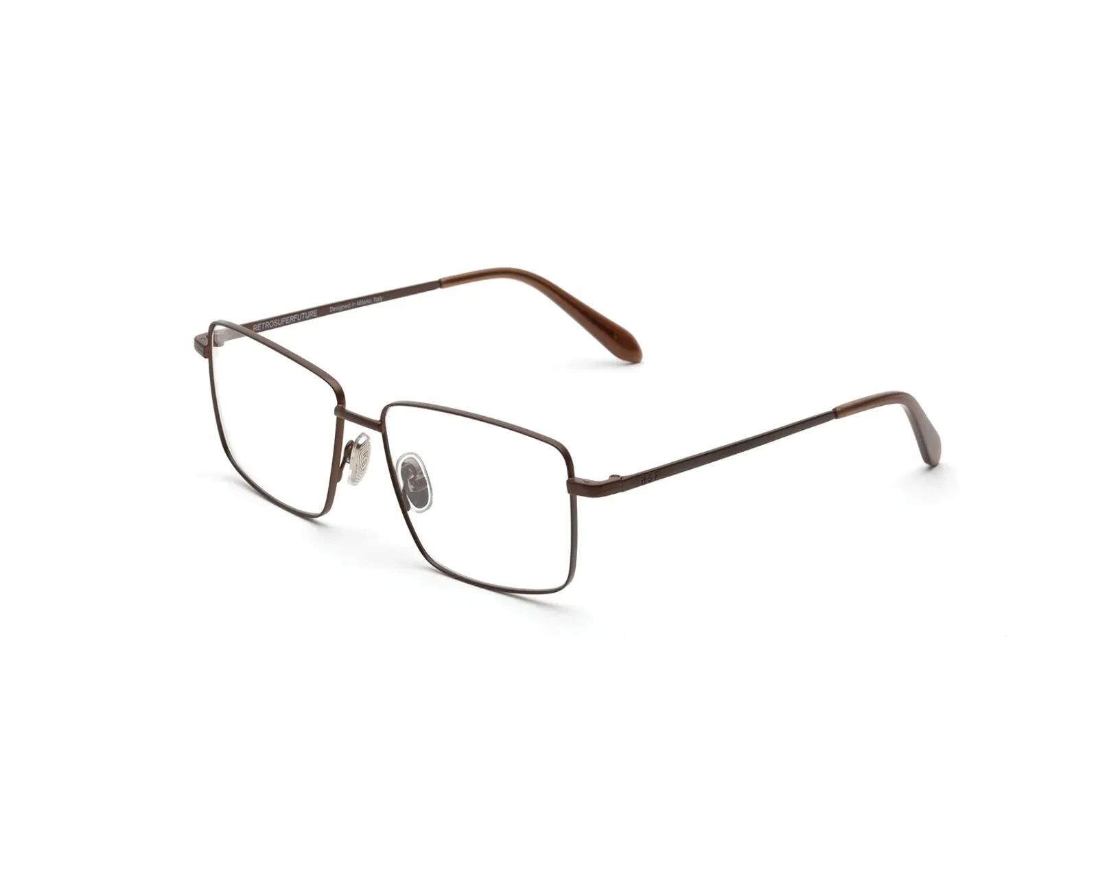 Retrosuperfuture HA9 NUMERO 139 DARK BROWN Montature da vista Metallo Marrone Squadrata - immagine 1