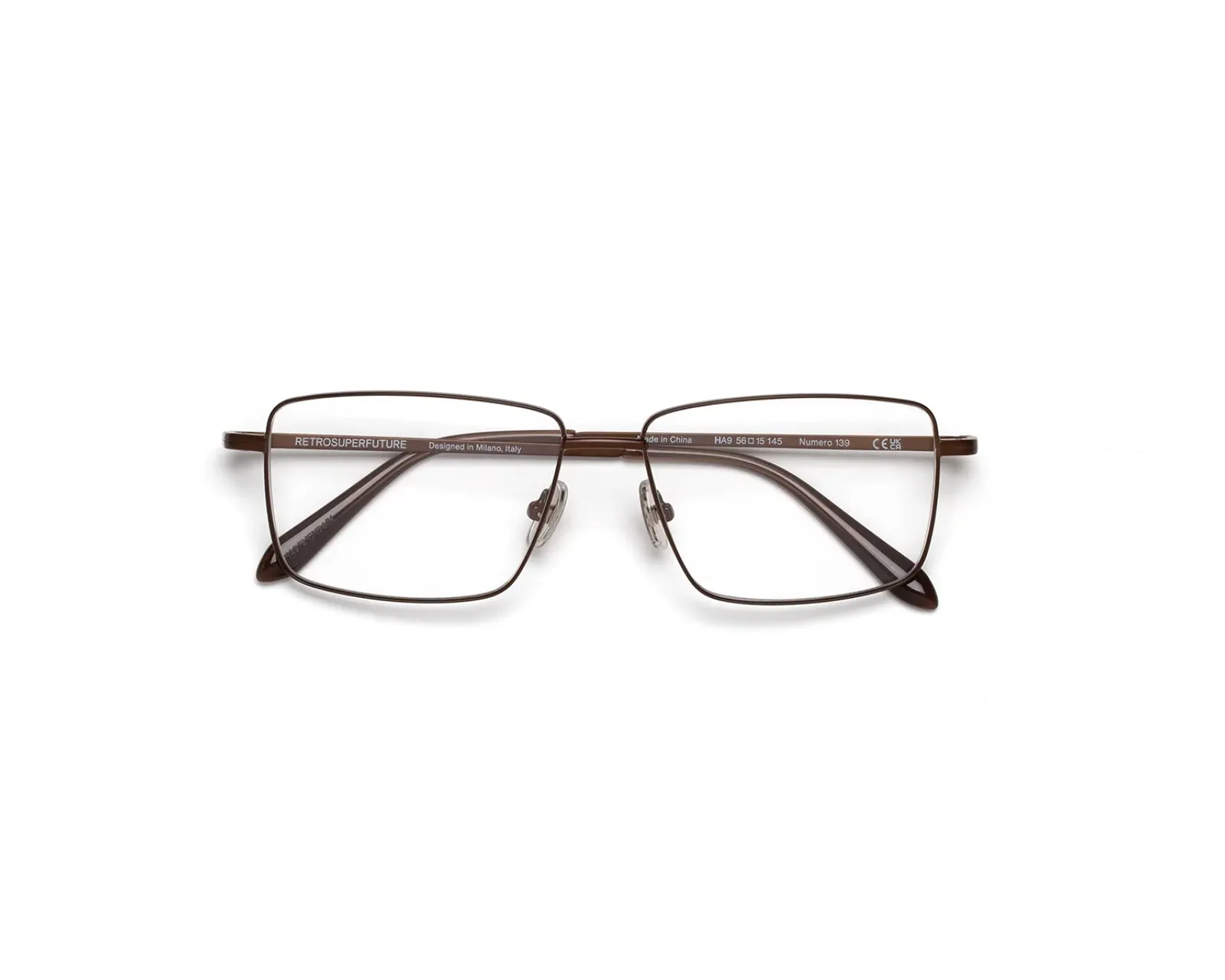 Retrosuperfuture HA9 NUMERO 139 DARK BROWN Montature da vista Metallo Marrone Squadrata - immagine 2