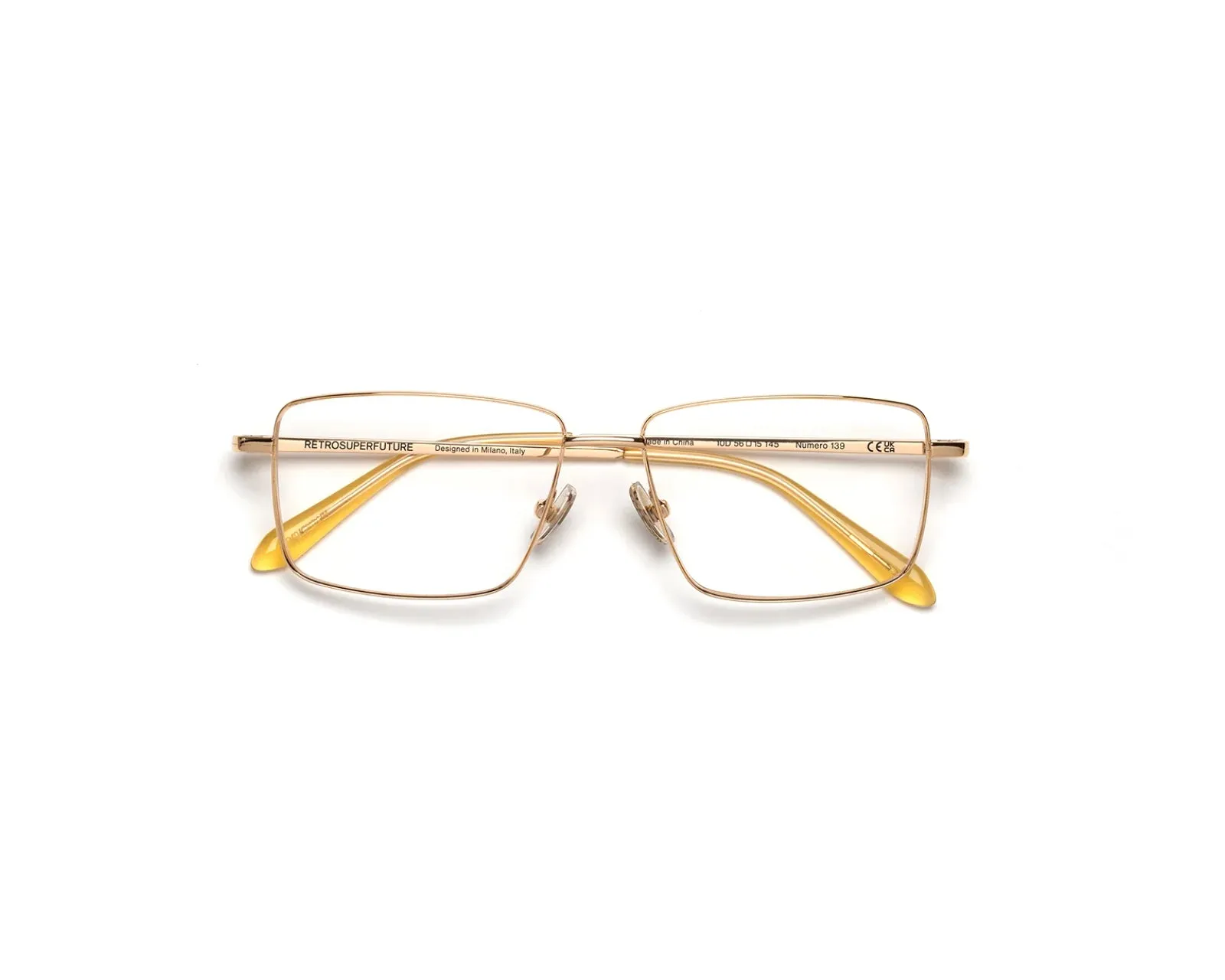 Retrosuperfuture 10D NUMERO 139 CREMOSO Montature da vista Metallo Oro Squadrata - immagine 2