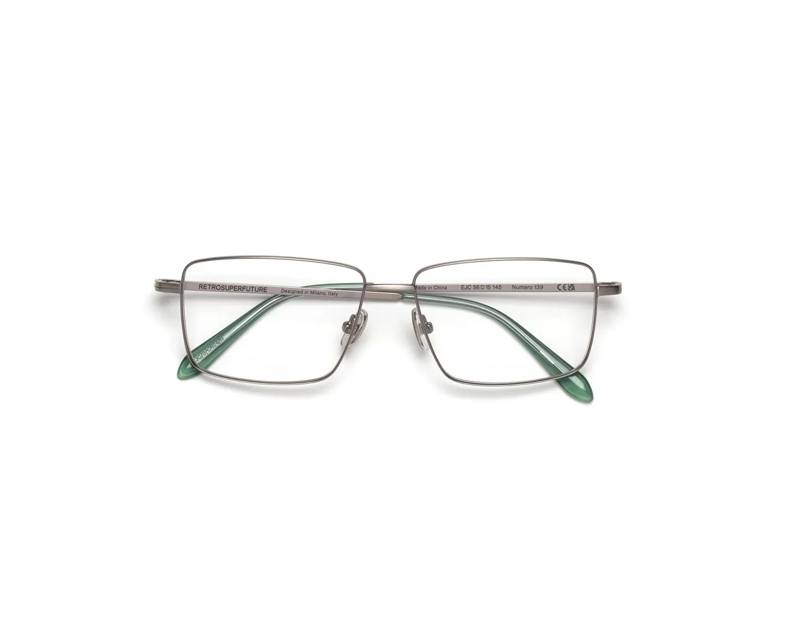 Retrosuperfuture EJC NUMERO 139 SALVIA Montature da vista Metallo Argento Squadrata - immagine 2