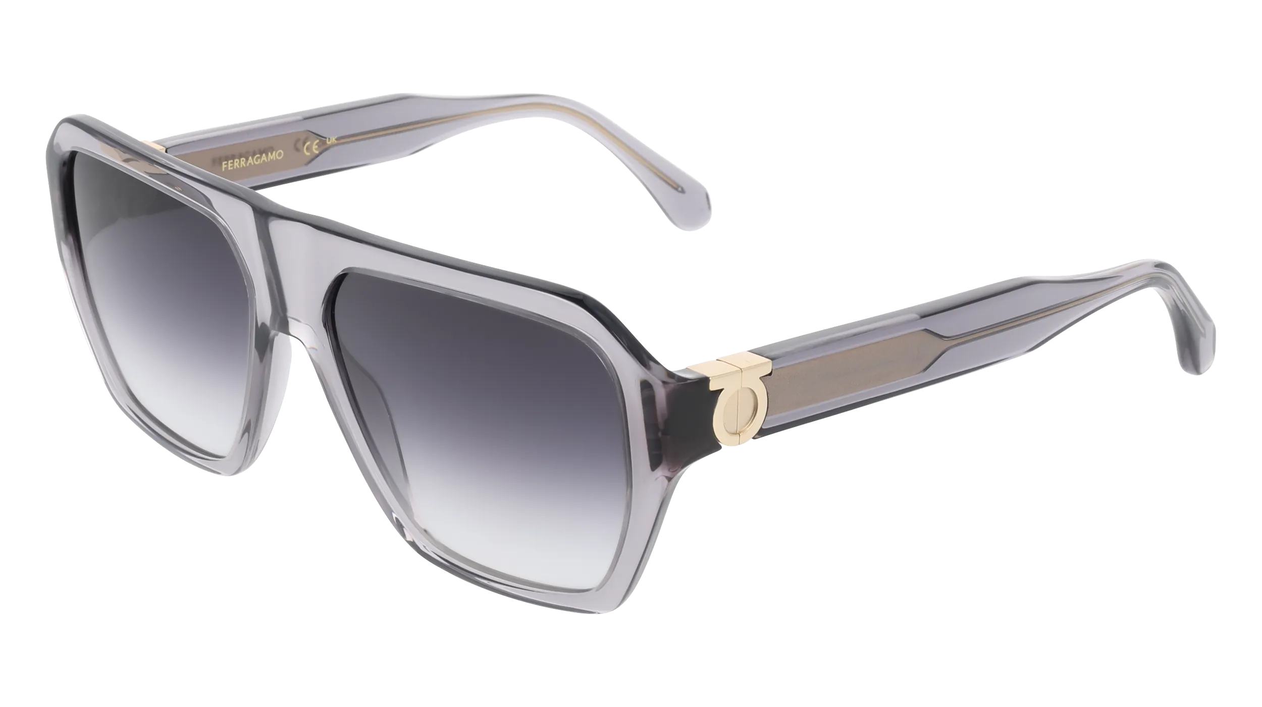 Ferragamo SF2080SLBI 020 Occhiali da sole Acetato Grigio Squadrata Normale Sfumato - immagine 1