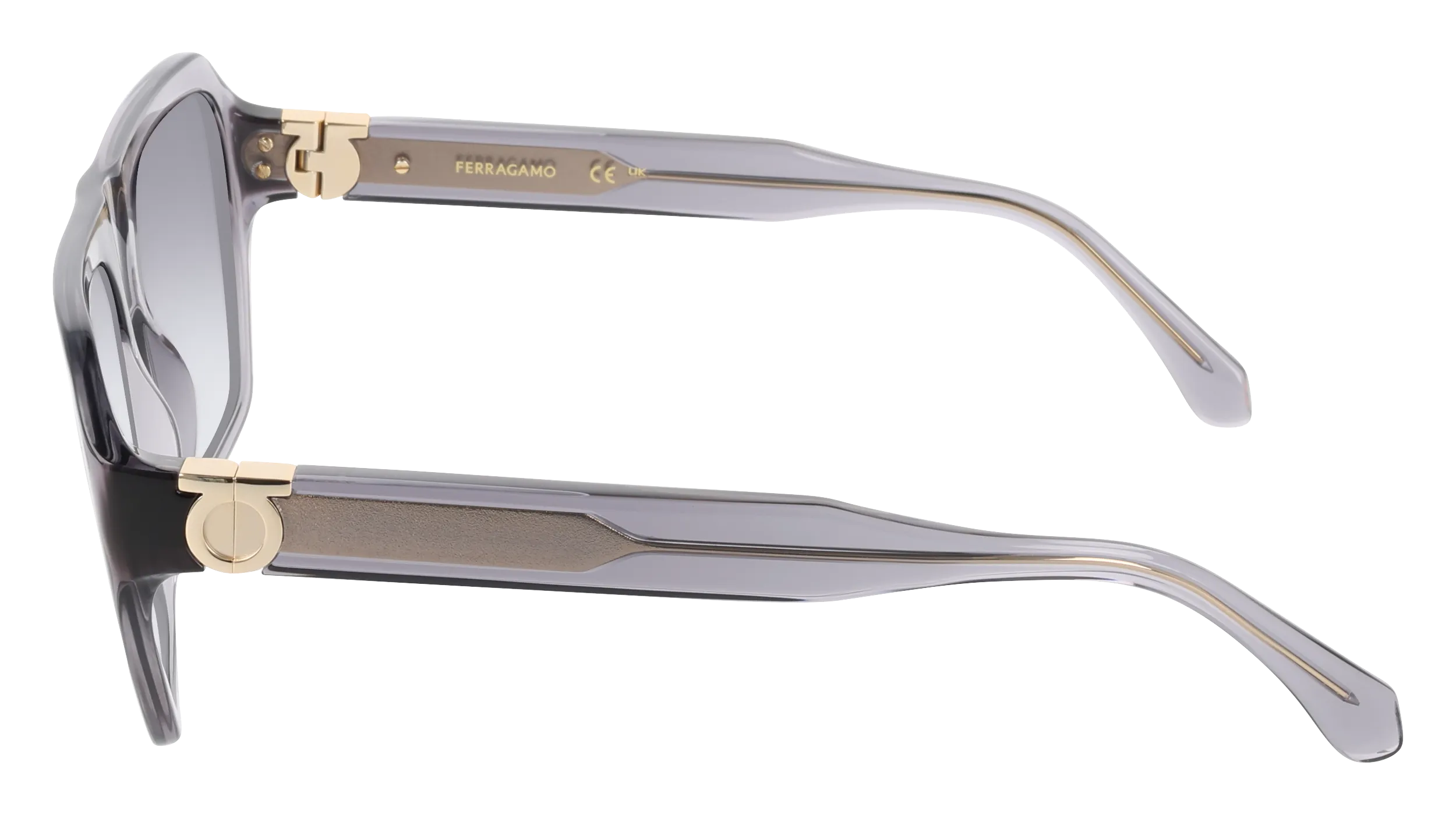 Ferragamo SF2080SLBI 020 Occhiali da sole Acetato Grigio Squadrata Normale Sfumato - immagine 3