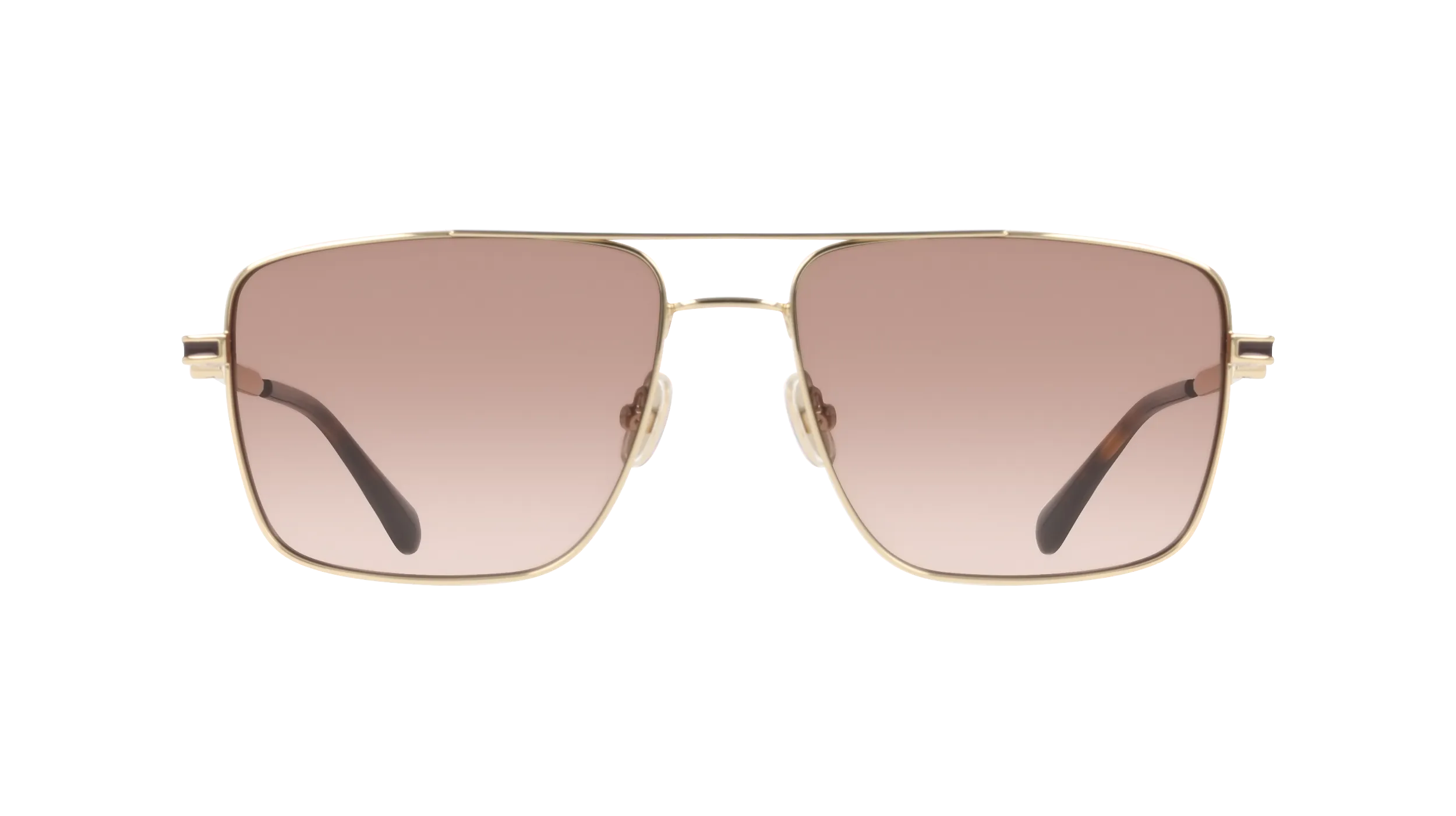 Ferragamo SF329SLBI 700 Occhiali da sole Metallo Oro Marrone Squadrata Normale Sfumato - immagine 2