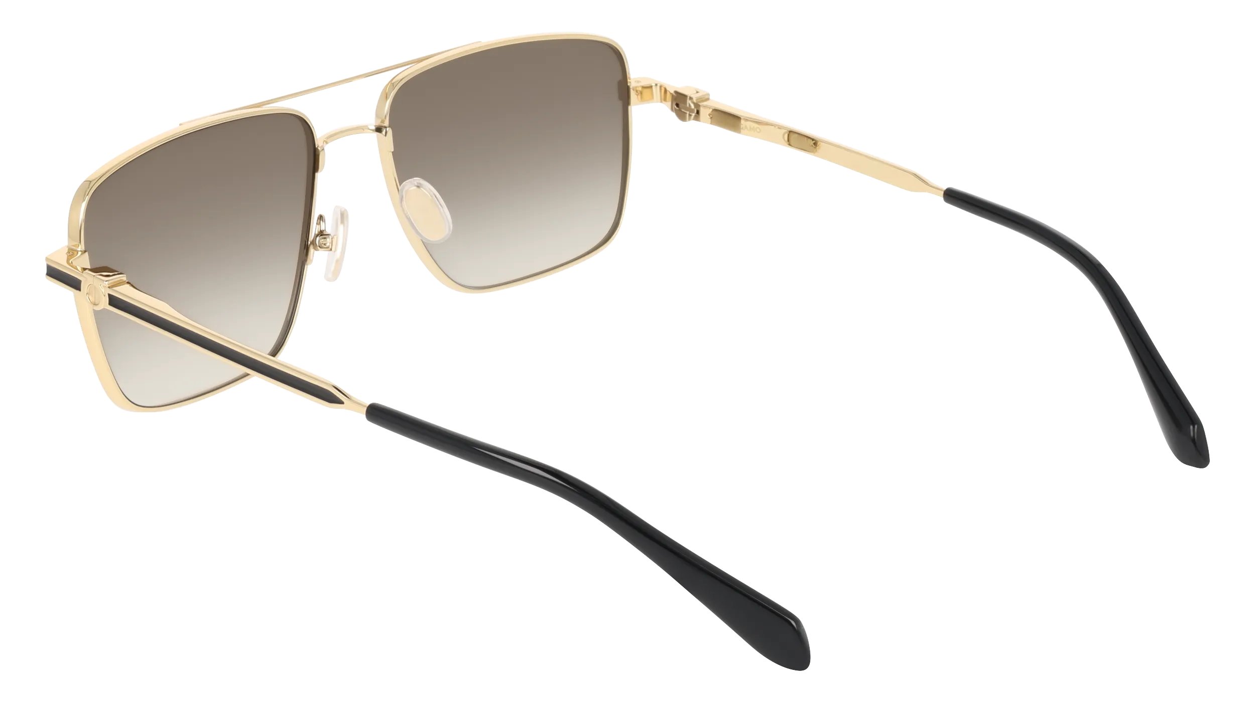 Ferragamo SF329SLBI 710 Occhiali da sole Metallo Oro Marrone Squadrata Normale - immagine 4