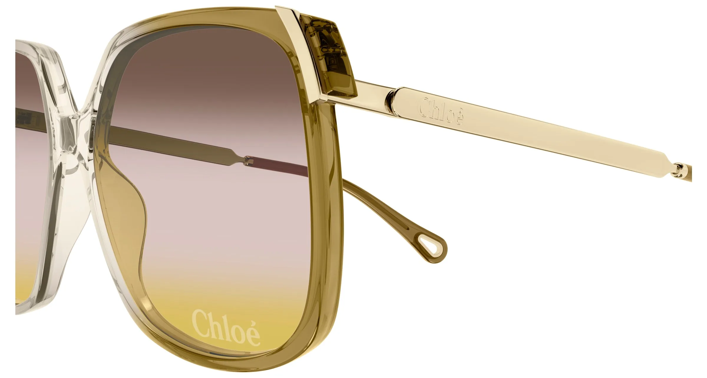 Chloé CH0286S 008 Occhiali da sole Acetato Beige Rosa Squadrata - immagine 3