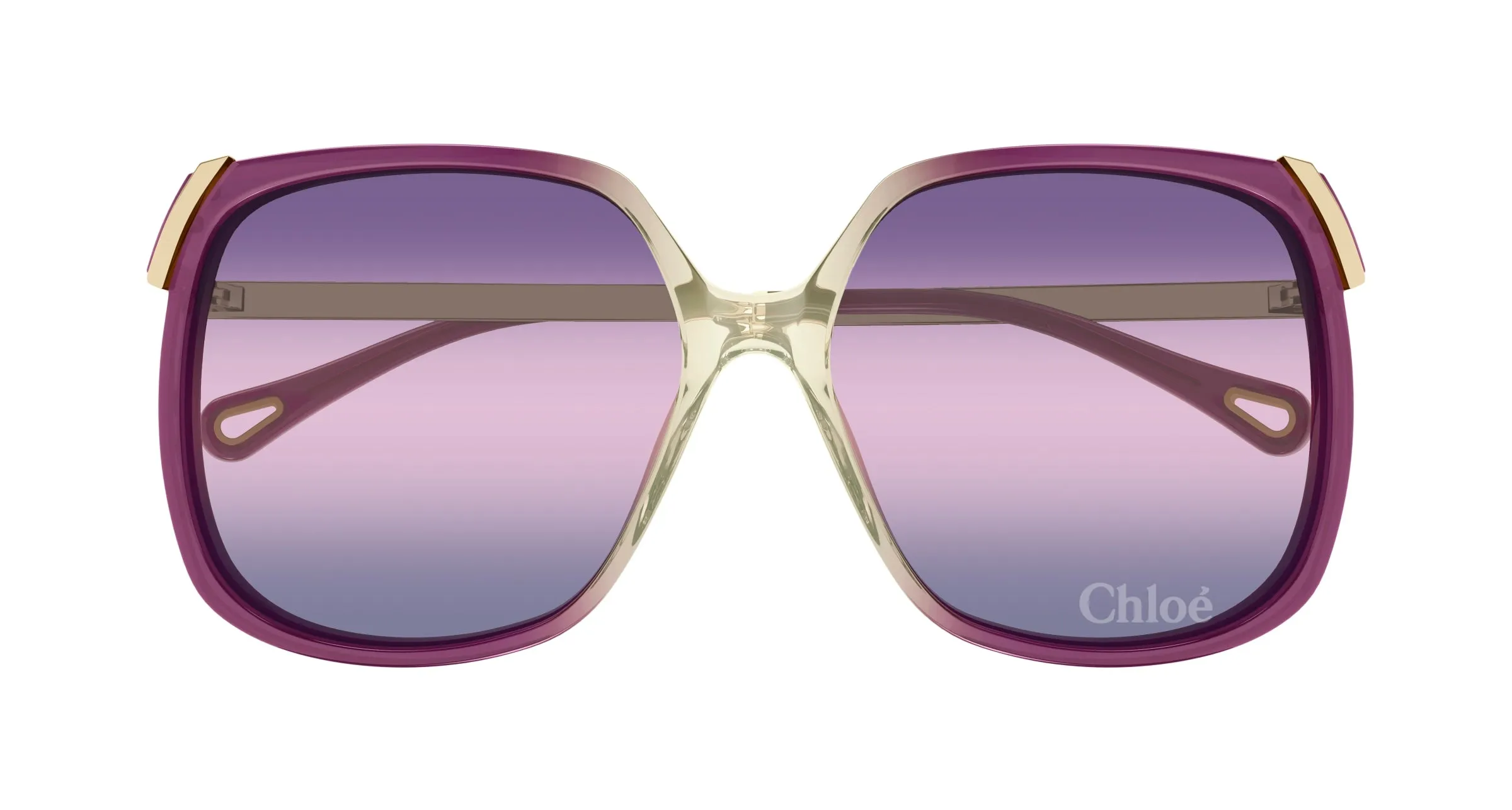 Chloé CH0286S 006 Occhiali da sole Acetato Bordeaux Viola Squadrata - immagine 2