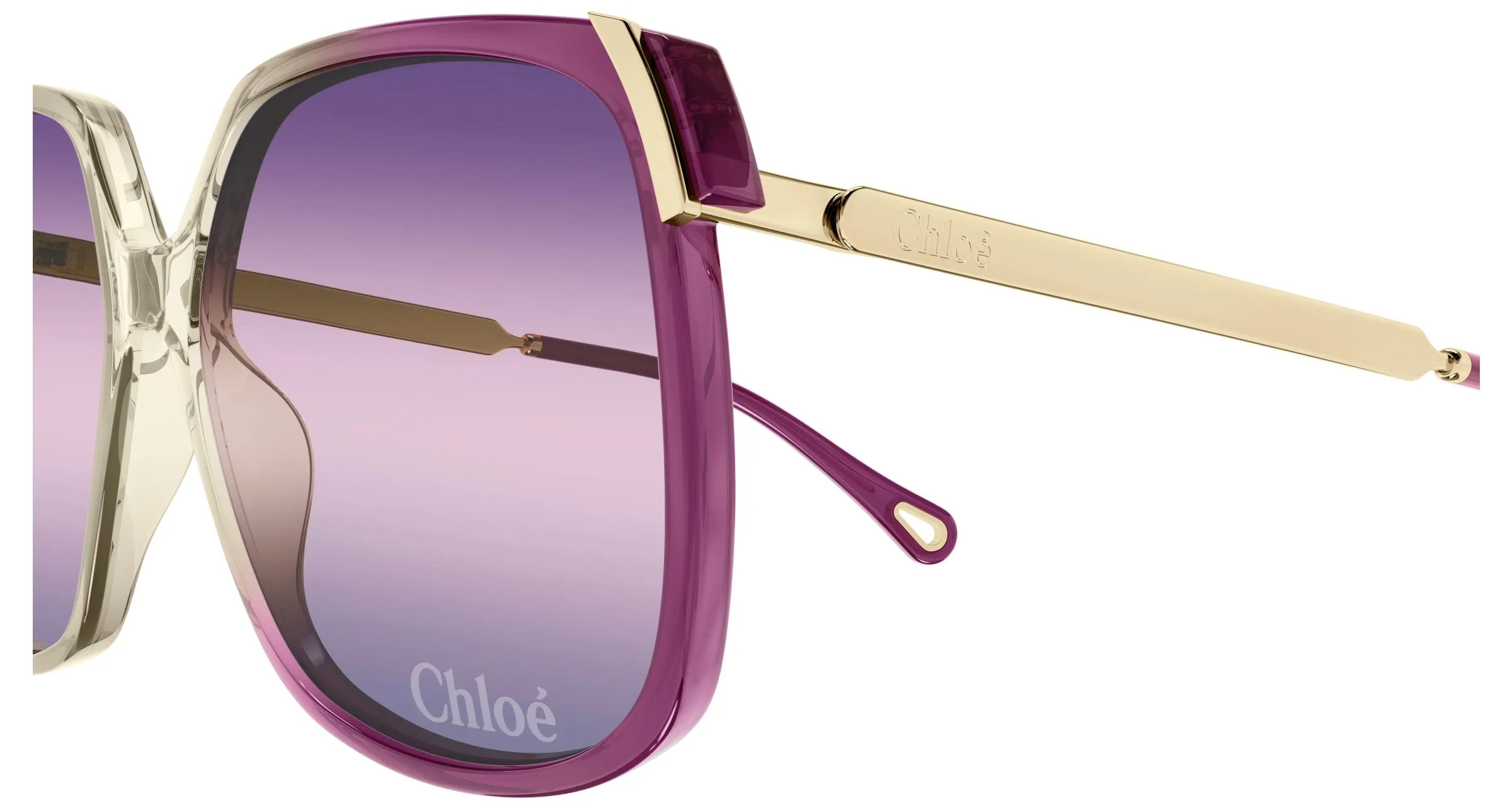 Chloé CH0286S 006 Occhiali da sole Acetato Bordeaux Viola Squadrata - immagine 3