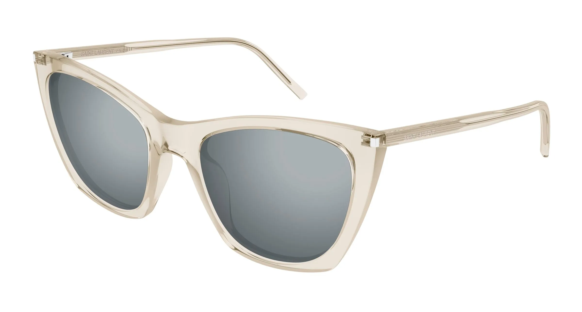 SAINT LAURENT SL 214 KATE THIN 004 Occhiali da sole Acetato Beige Argento Cat Eye - immagine 1