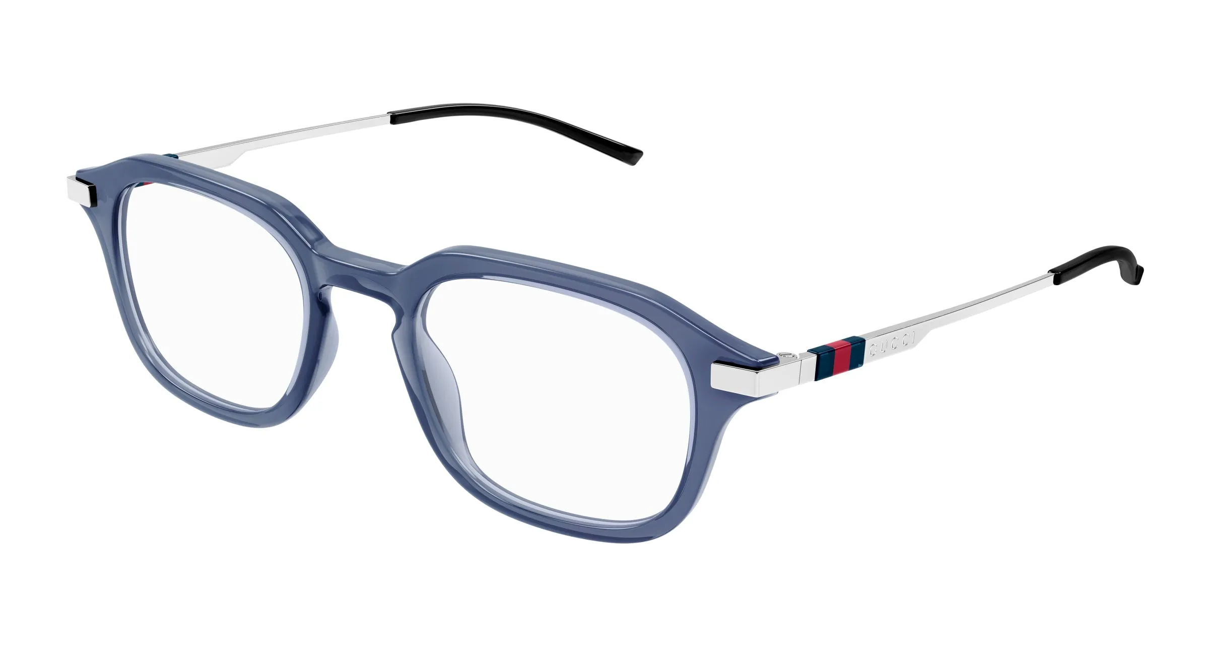 Gucci GG1891O 004 Montature da vista Acetato Blu Trasparente Squadrata - immagine 1