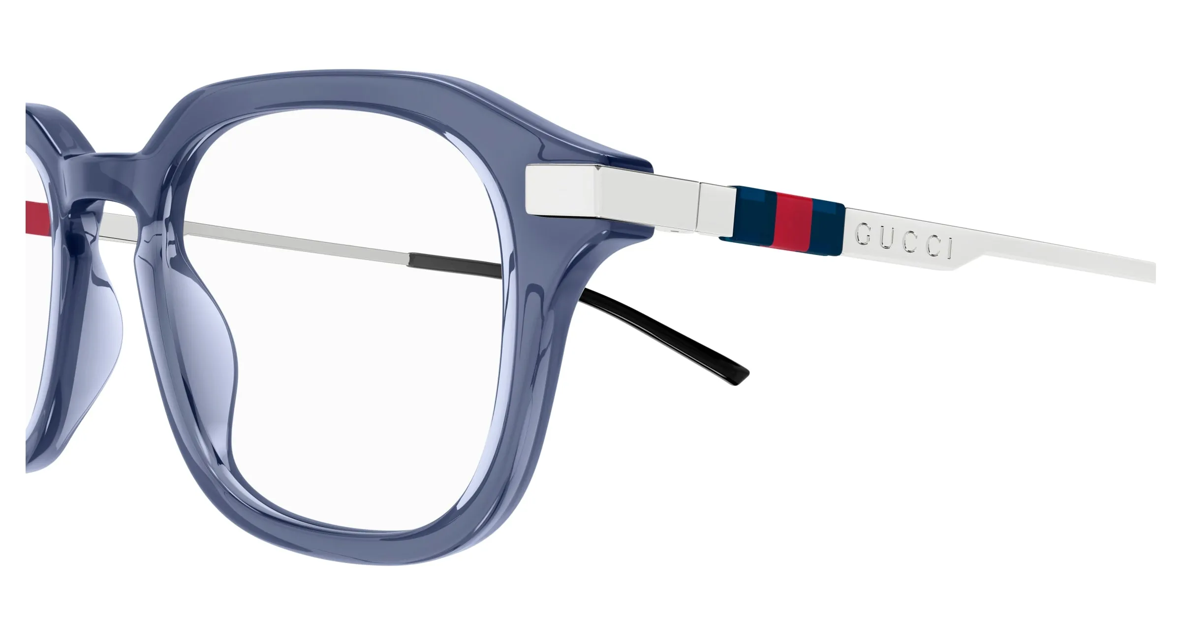 Gucci GG1891O 004 Montature da vista Acetato Blu Trasparente Squadrata - immagine 3