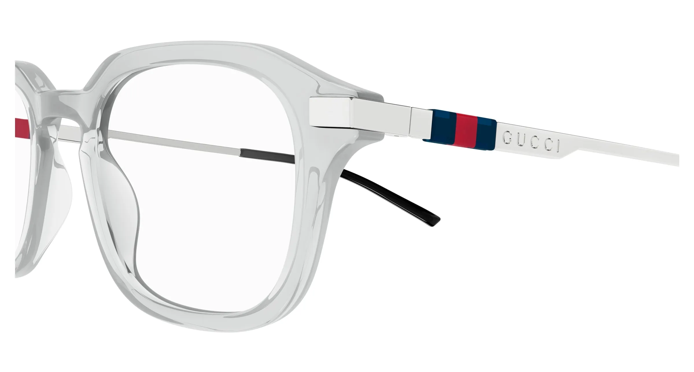 Gucci GG1891O 003 Montature da vista Acetato Grigio Trasparente Squadrata - immagine 3