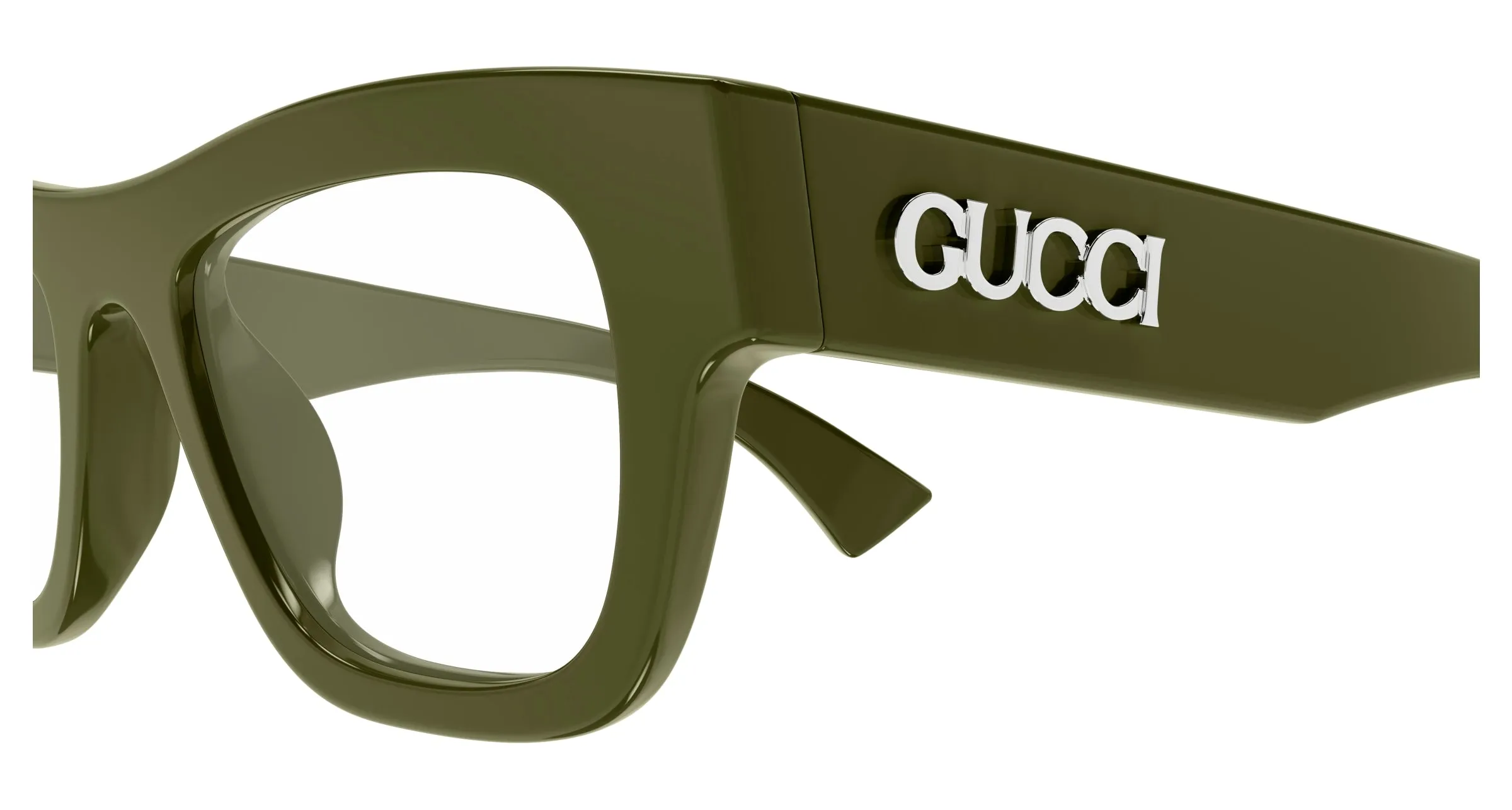 Gucci GG1840O 008 Montature da vista Acetato Verde Trasparente Squadrata - immagine 3