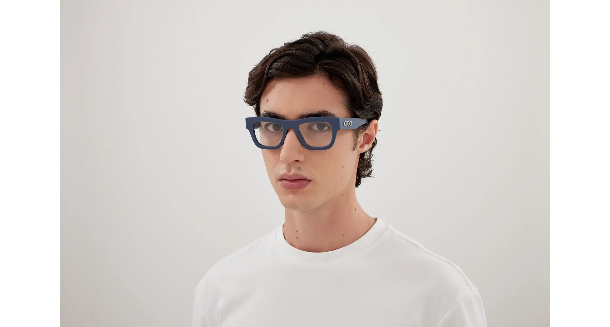Gucci GG1840O 007 Montature da vista Acetato Blu Trasparente Squadrata - immagine 4
