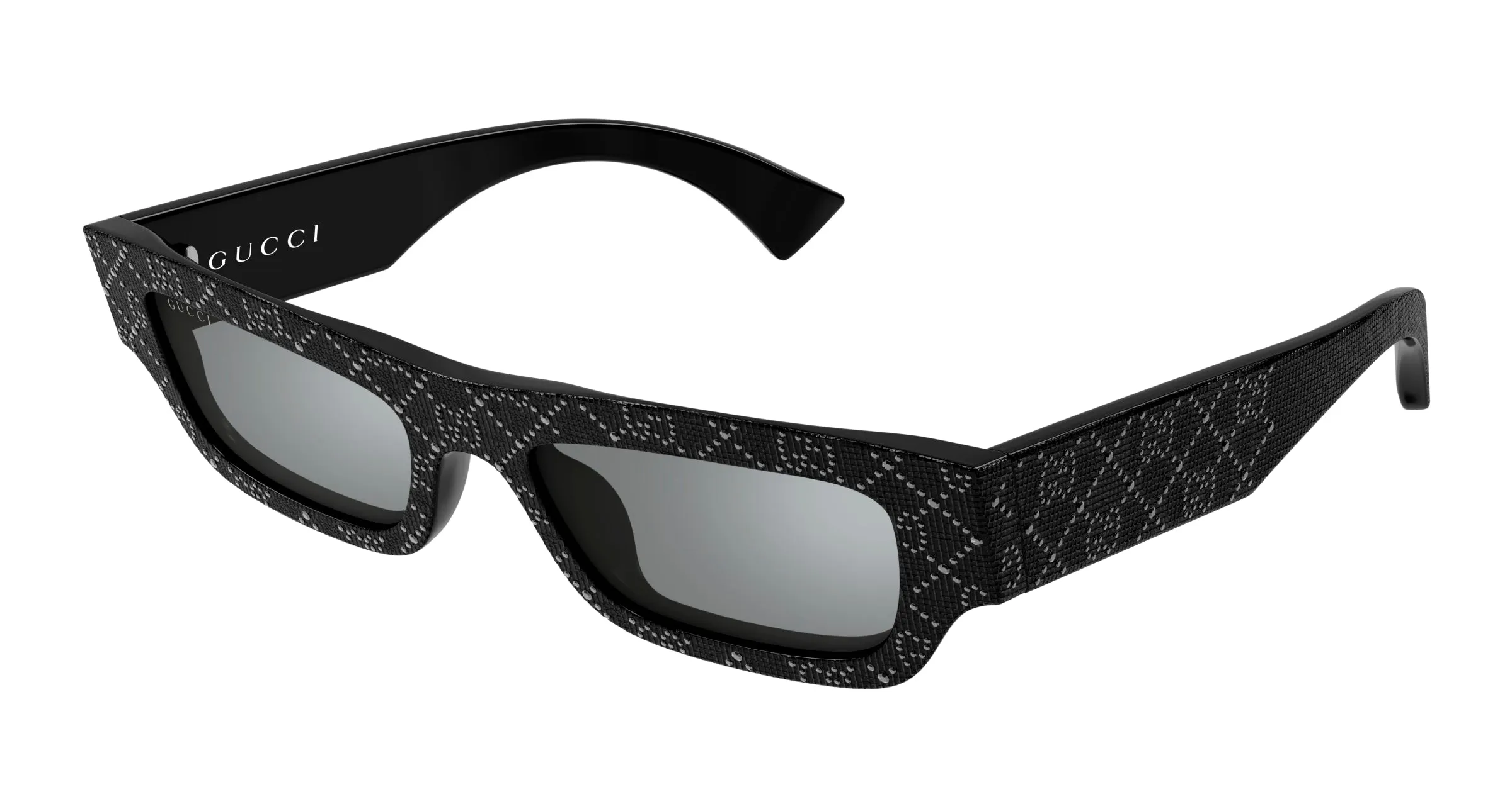 Gucci GG1839S 006 Occhiali da sole Acetato Nero Grigio Squadrata - immagine 1