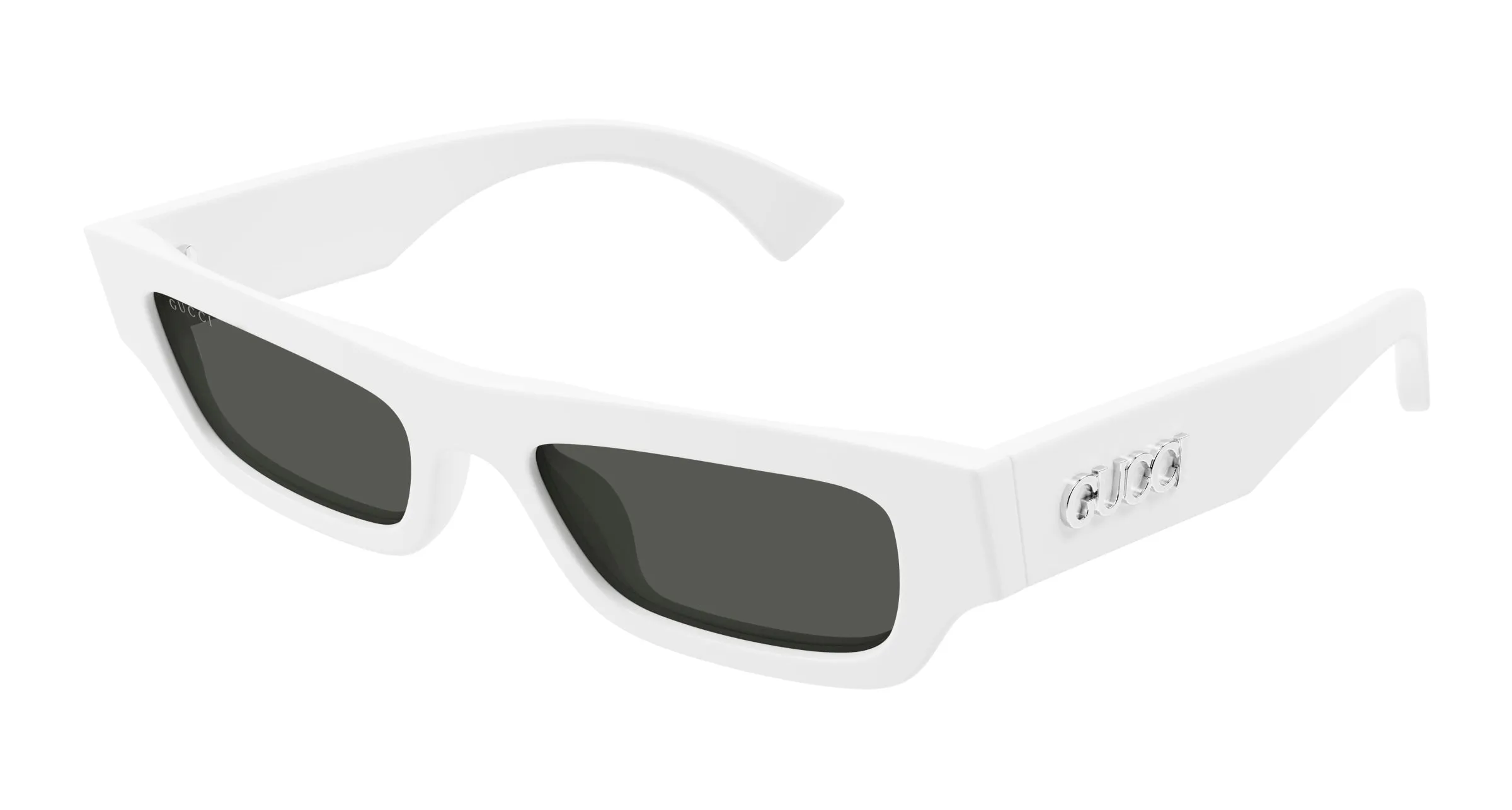 Gucci GG1839S 005 Occhiali da sole Acetato Bianco Grigio Squadrata - immagine 1