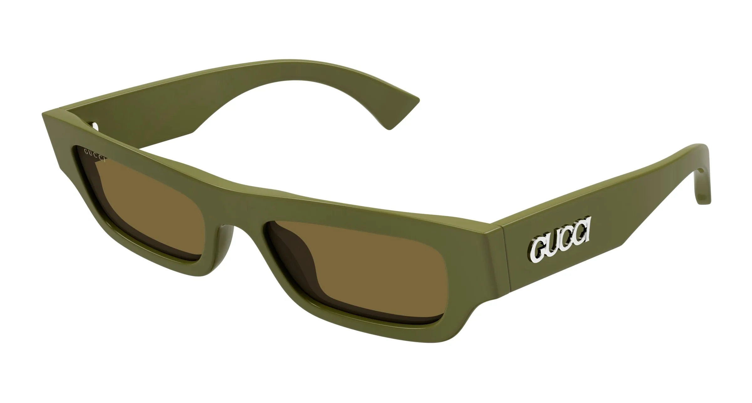 Gucci GG1839S 004 Occhiali da sole Acetato Verde Marrone Squadrata - immagine 1
