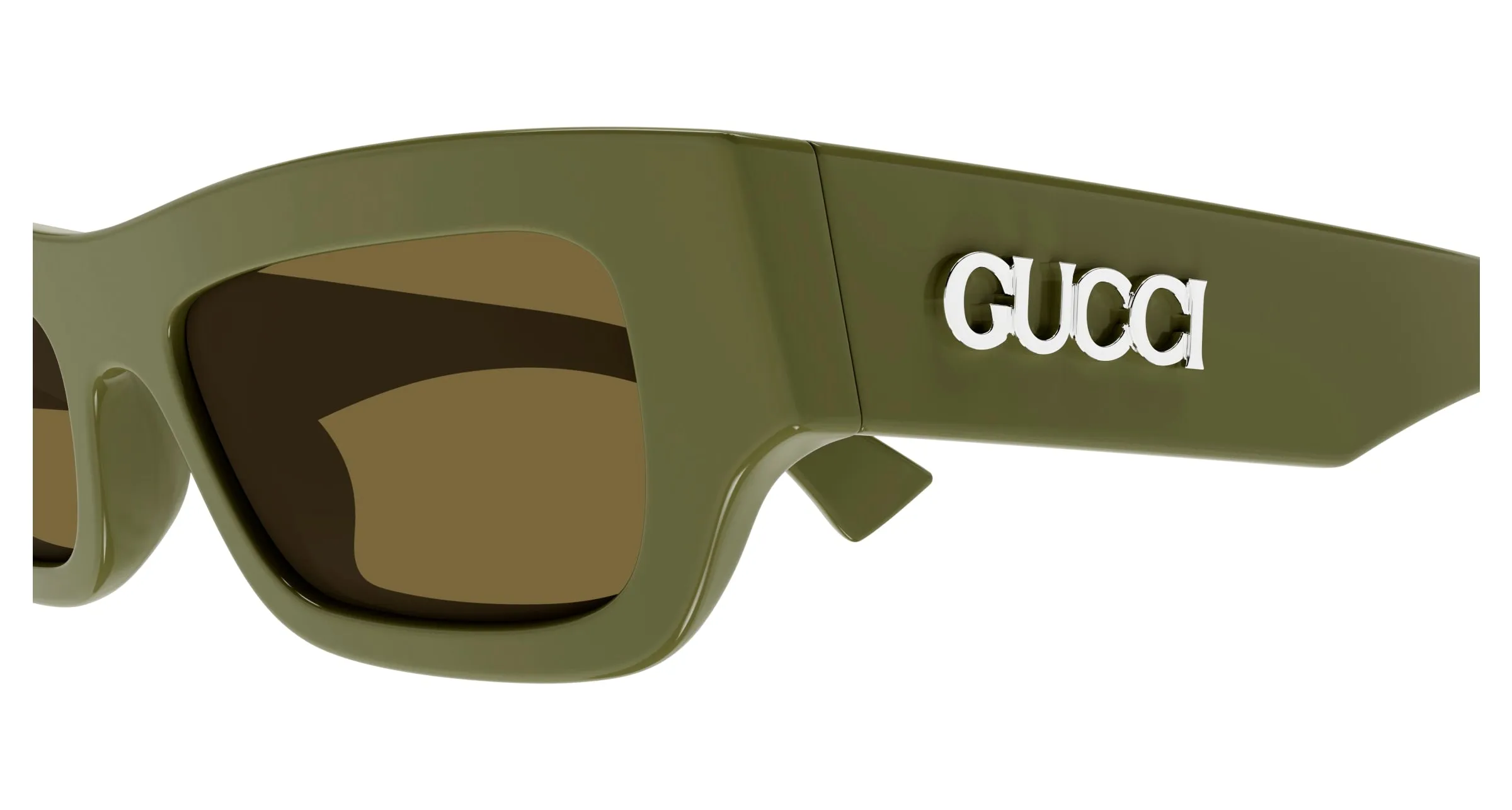 Gucci GG1839S 004 Occhiali da sole Acetato Verde Marrone Squadrata - immagine 3