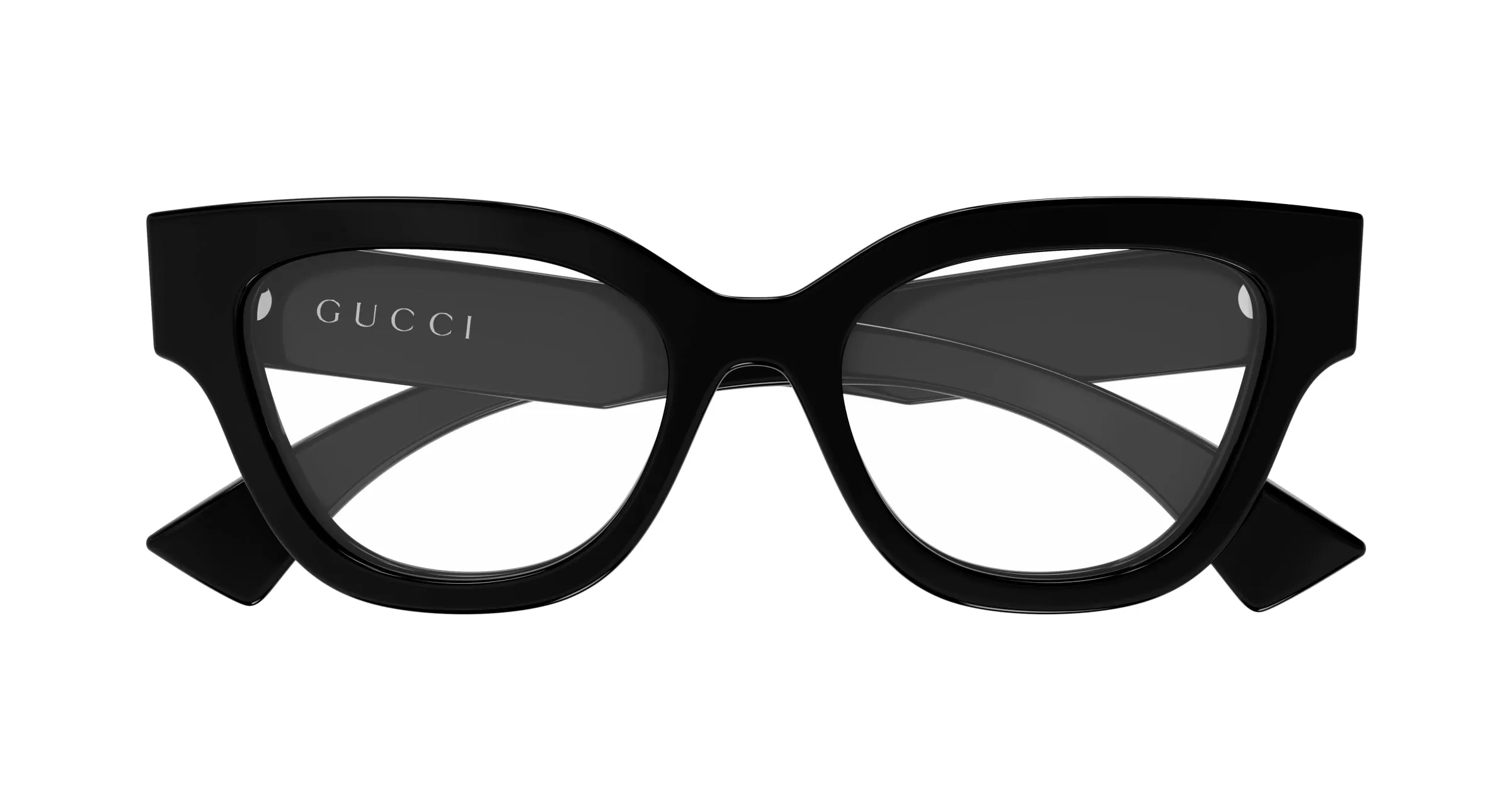 Gucci GG1837O 004 Montature da vista Acetato Nero Trasparente Farfalla - immagine 2