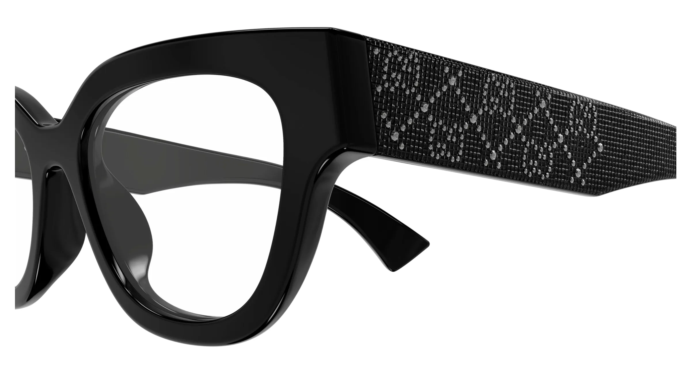 Gucci GG1837O 004 Montature da vista Acetato Nero Trasparente Farfalla - immagine 3