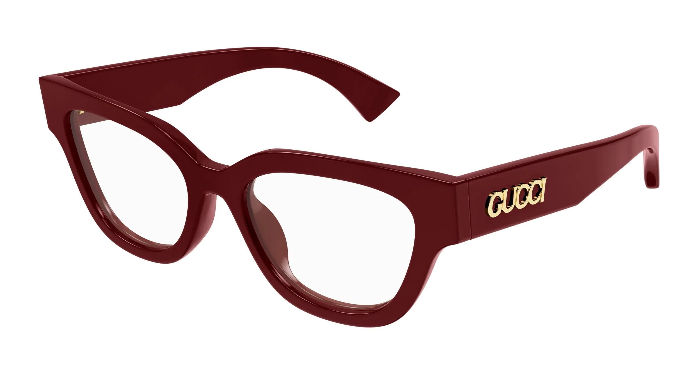 Gucci GG1837O 003 Montature da vista Acetato Bordeaux Trasparente Farfalla - immagine 1